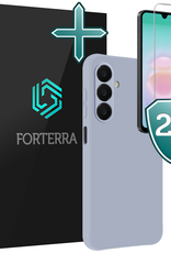 Forterra Forterra Samsung Galaxy A18 Hoesje Siliconen Met 2x Screenprotector - Lila