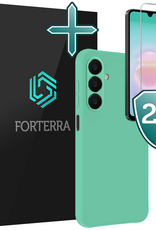 Forterra Forterra Samsung Galaxy A18 Hoesje Siliconen Met 2x Screenprotector - Mintgroen