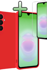 BASEY. BASEY. Samsung Galaxy A18 Hoesje Siliconen Met Screenprotector - Rood