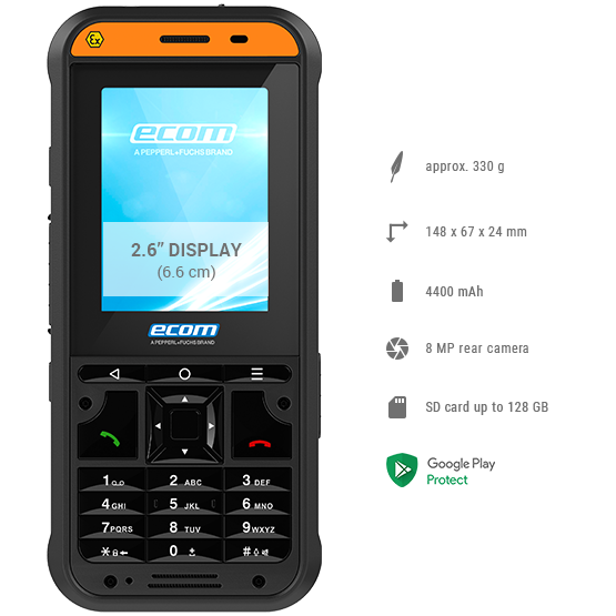 ATEX Mobiele telefoon Ex-Handy 10 DZ2 - Zone 2/22 - Ecom