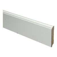 12mm MDF Eigentijdse Plint Wit Voorgelakt RAL9010