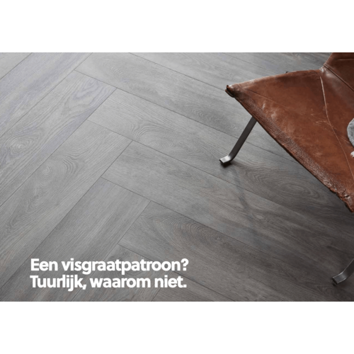 BerryAlloc 60001565 Elegant Dark Grey XL Visgraat Rigid Style Click PVC