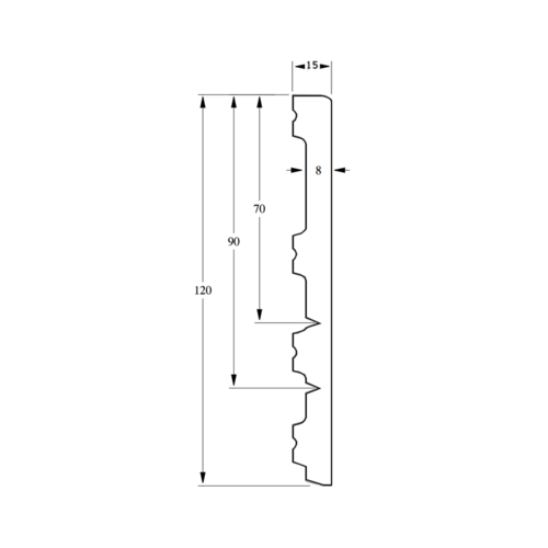 Basics4Home 15mm Flexibele Moderne plint wit