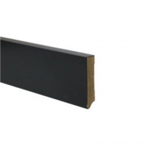 Basics4Home 733791 MDF Recht Mat zwart folieplint 6 cm Basics4Home 733791 MDF Recht Mat zwart folieplint 6 cm