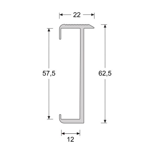 Tasba Floors 65314 Trapprofiel 60 mm tbv laminaat 7-9,5 mm zwart