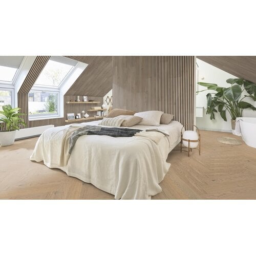 Meister 20232 Eik Classic Zandgrijs Lindura HS500 Visgraat Houten Vloer