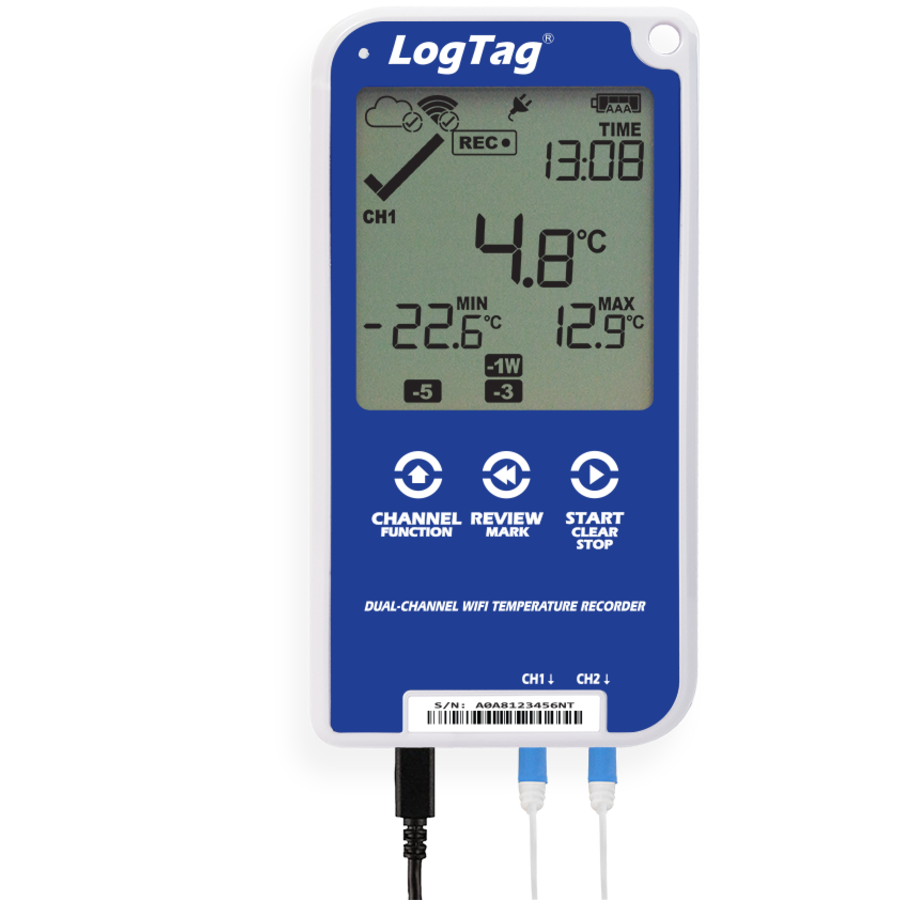 Logtag UTRED 30-Wifi - 30-Tage-WLAN-Datenlogger mit Display