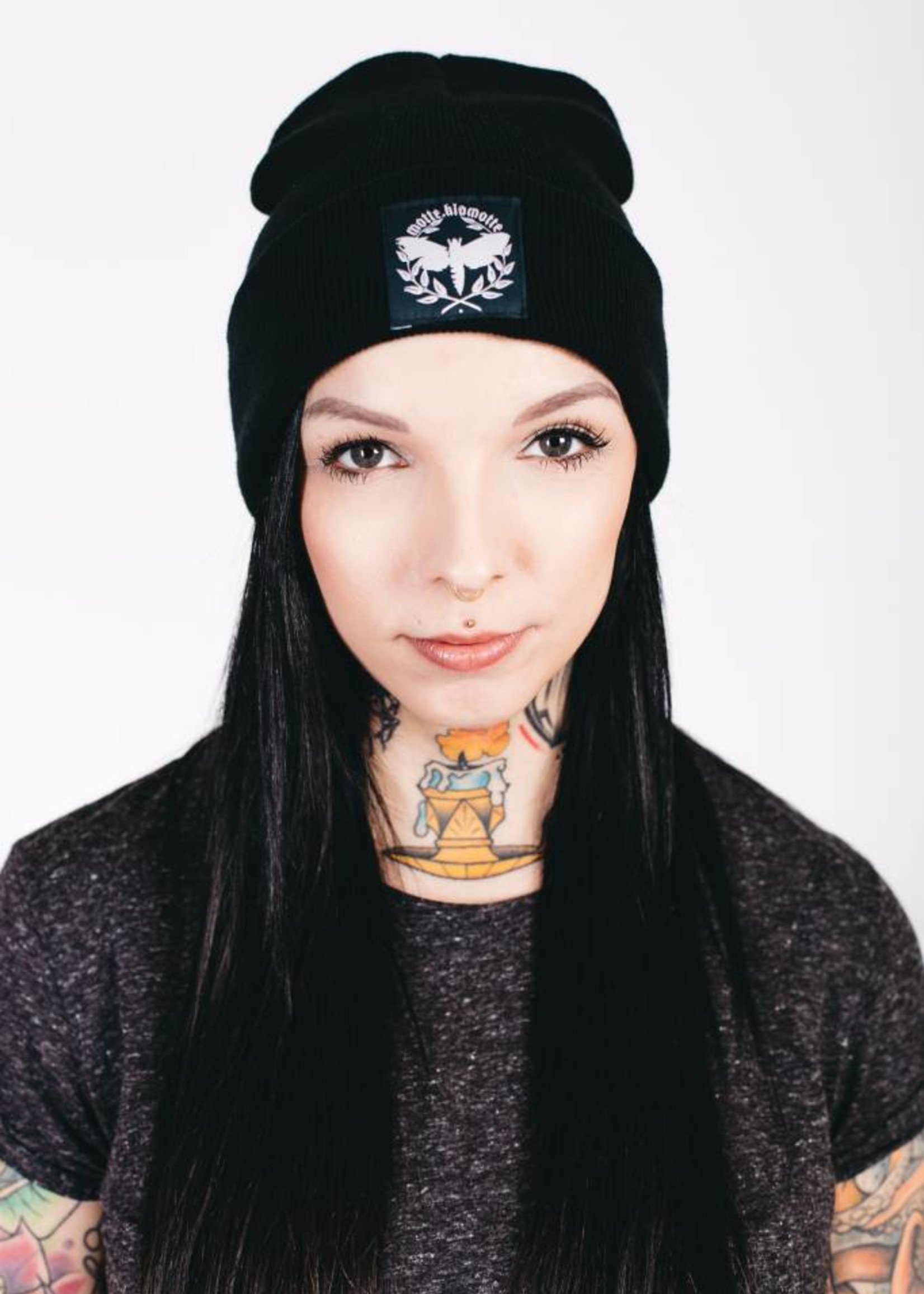 Motte Beanie - schwarz