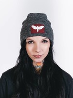 Motte Beanie grau meliert/bordeaux