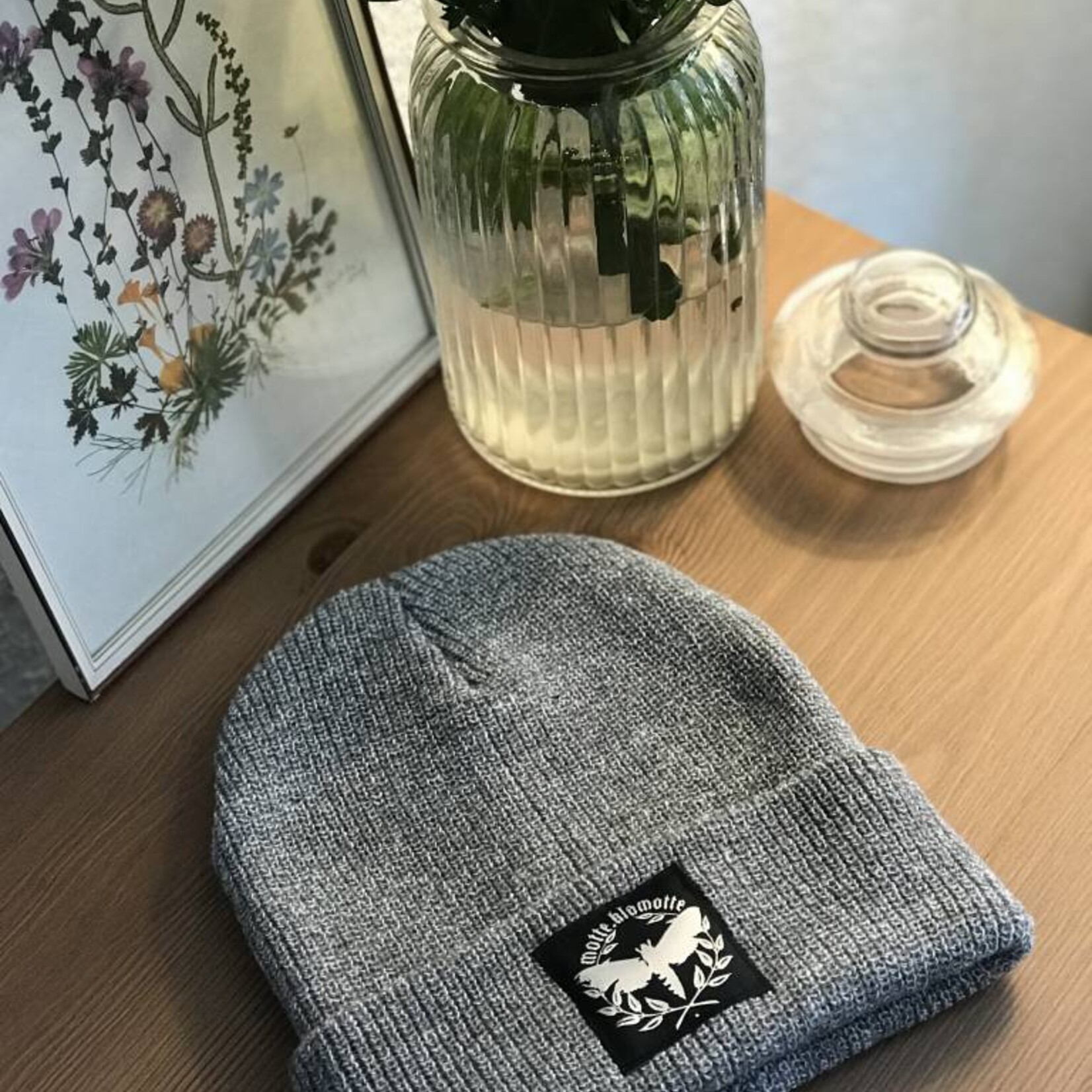 Motte Beanie hellgrau