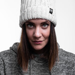 Motte Beanie weiß-gepunktet