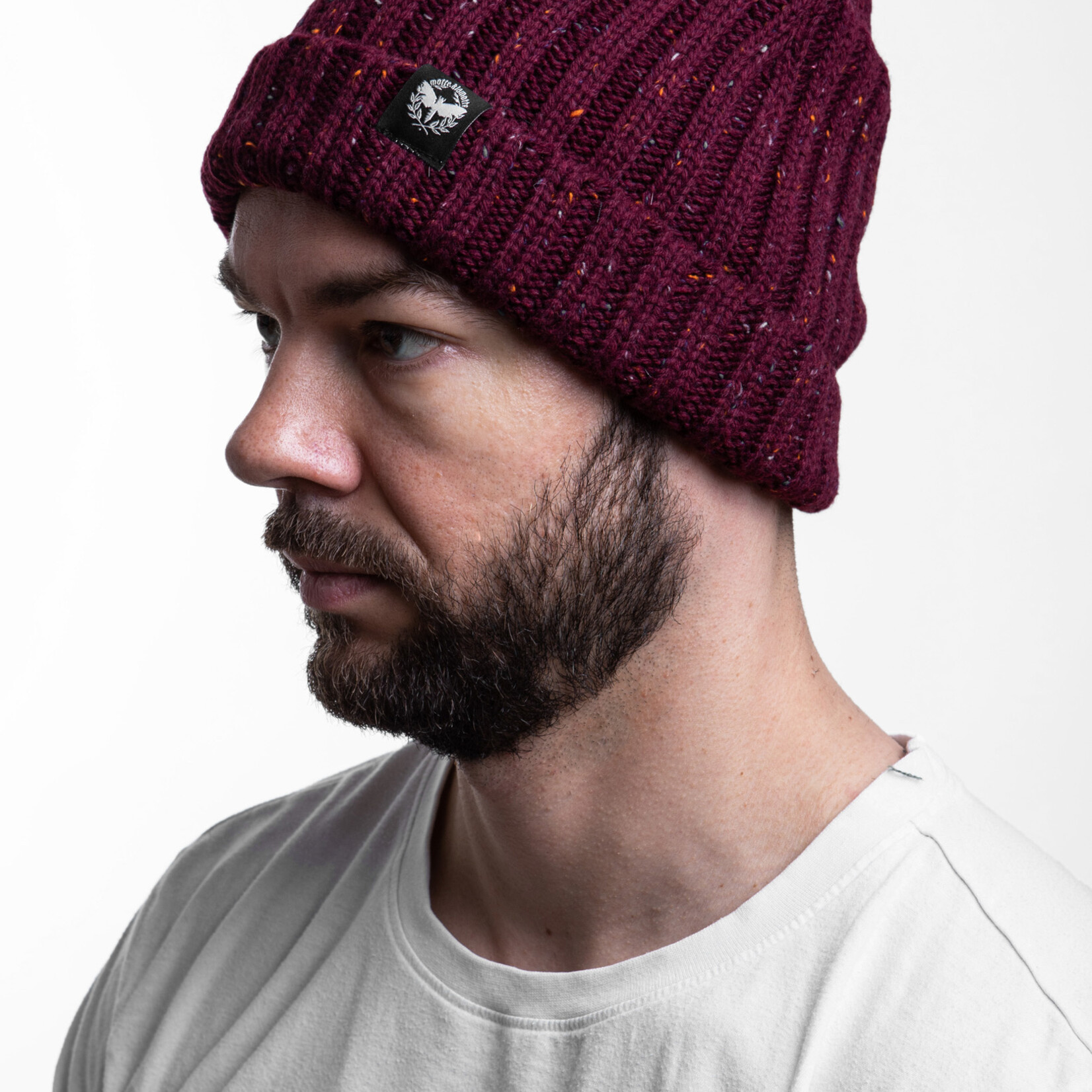 Motte Beanie -bordeaux -gepunktet