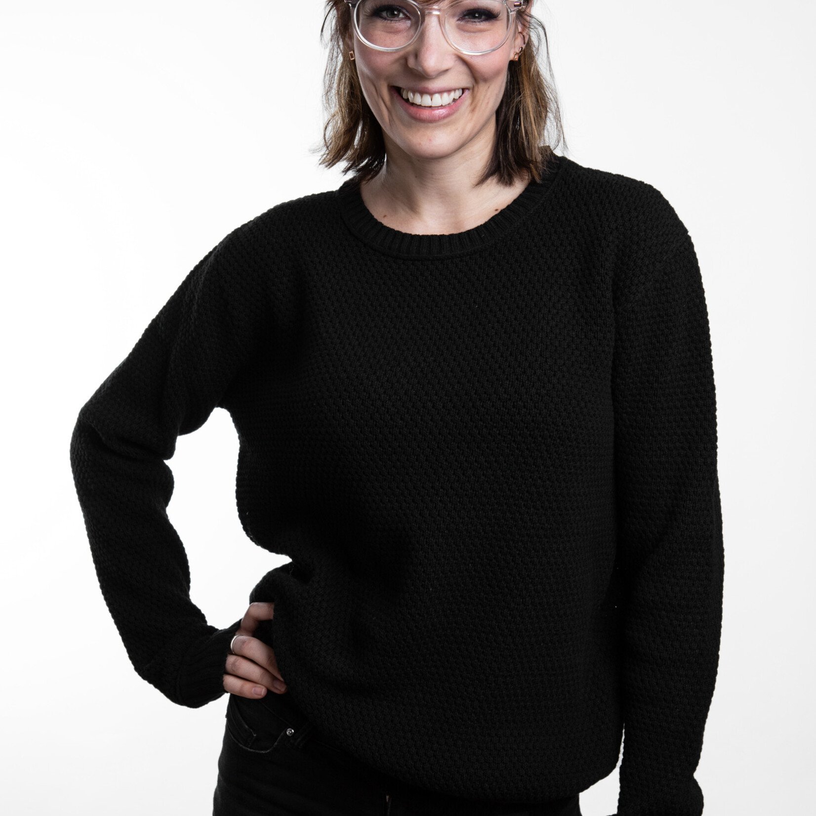 Strick Sweater -grob -schwarz