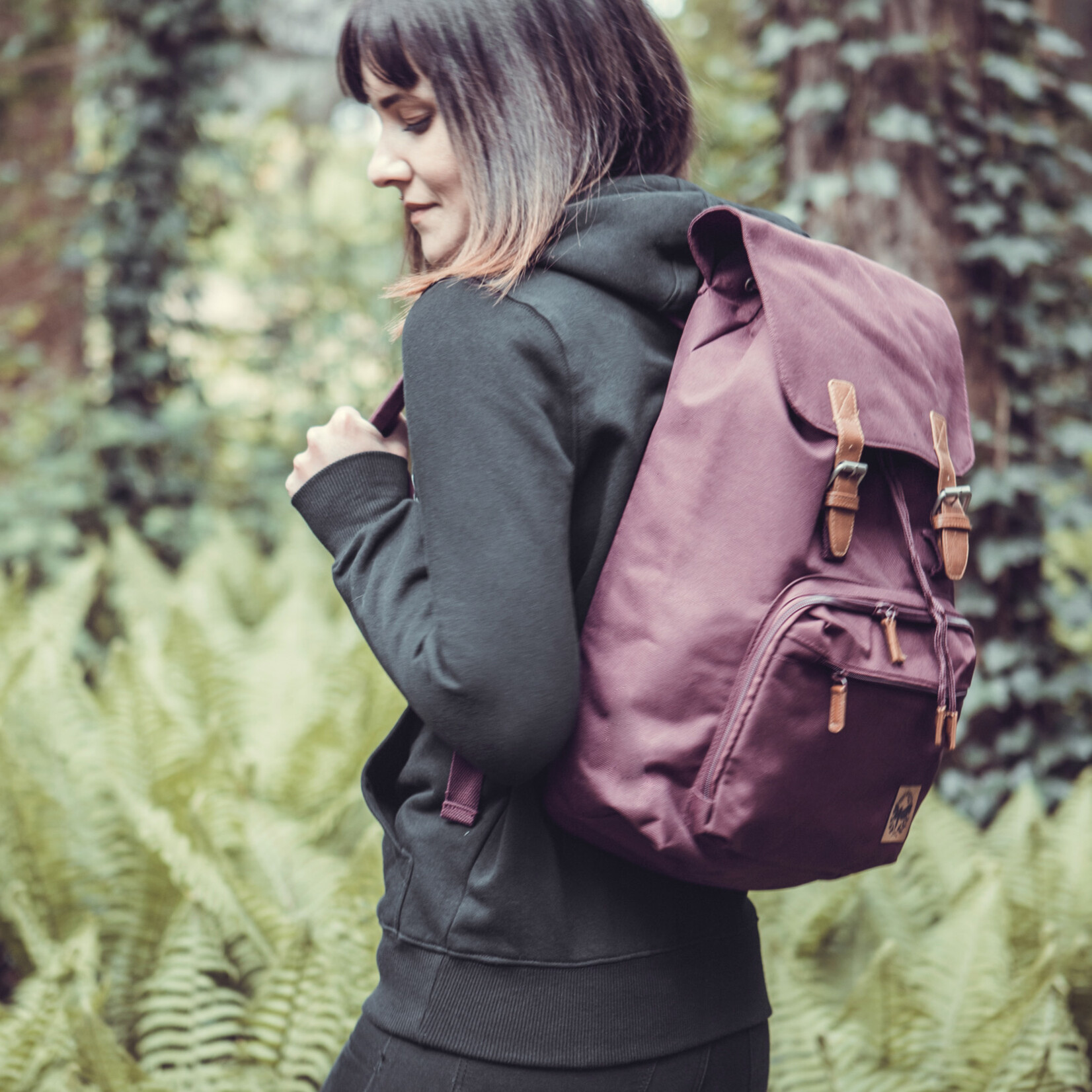 Motte Laptop Rucksack - burgunder