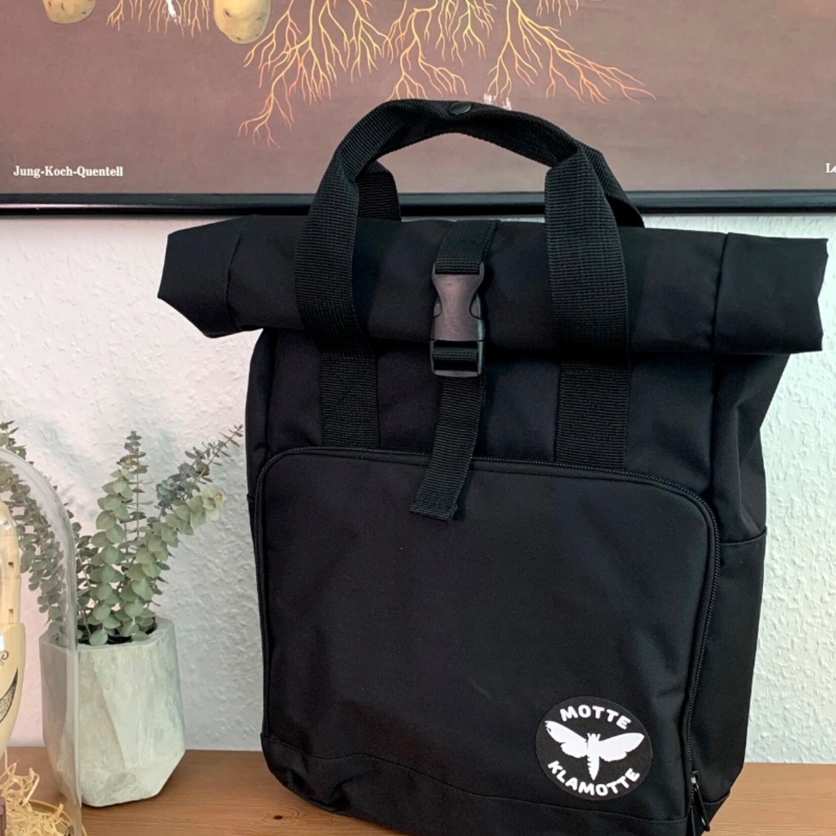 Urban Daypack Rolled-Top -schwarz