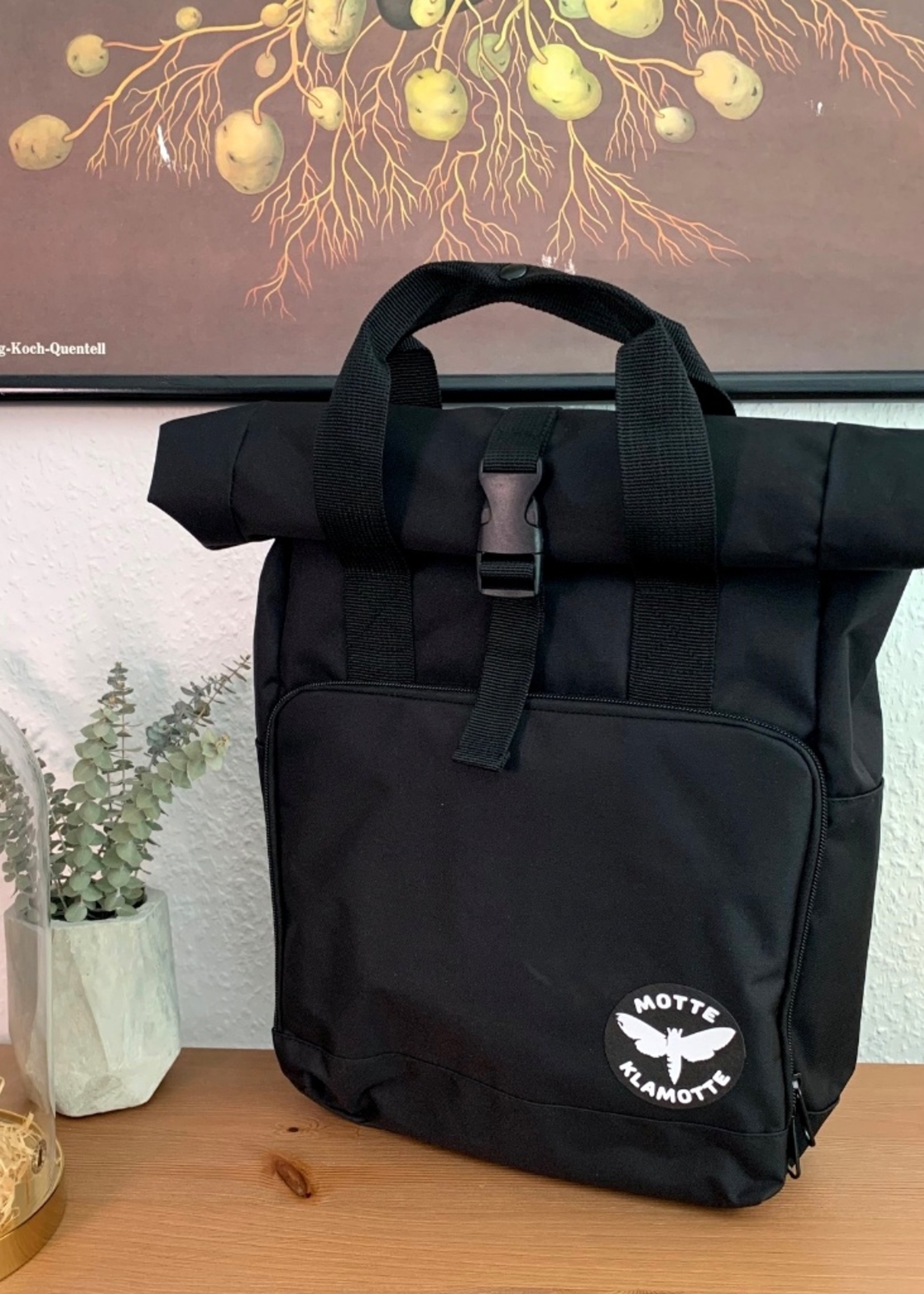 Urban Daypack Rolled-Top -schwarz