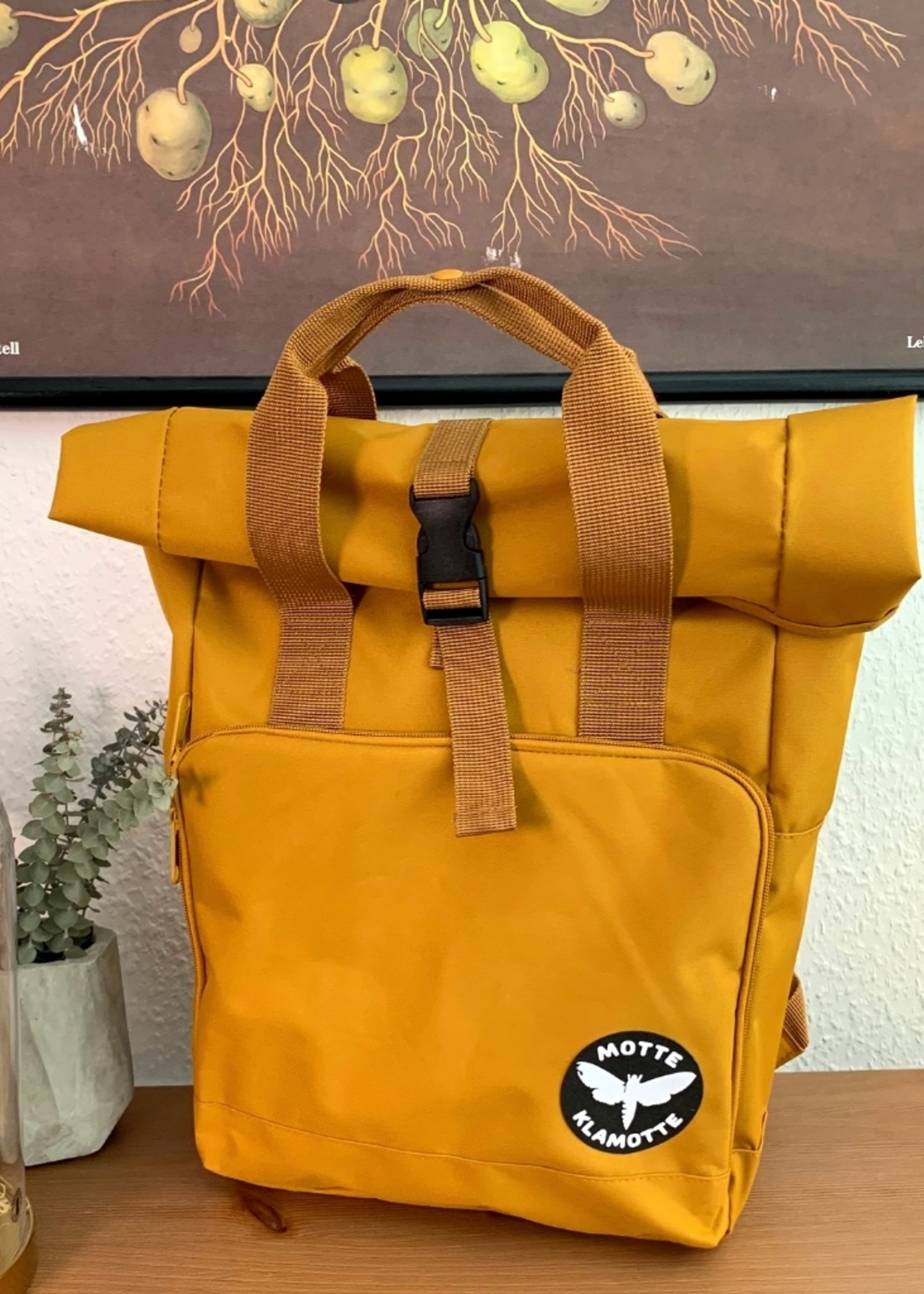 Urban Daypack Rolled-Top -senf