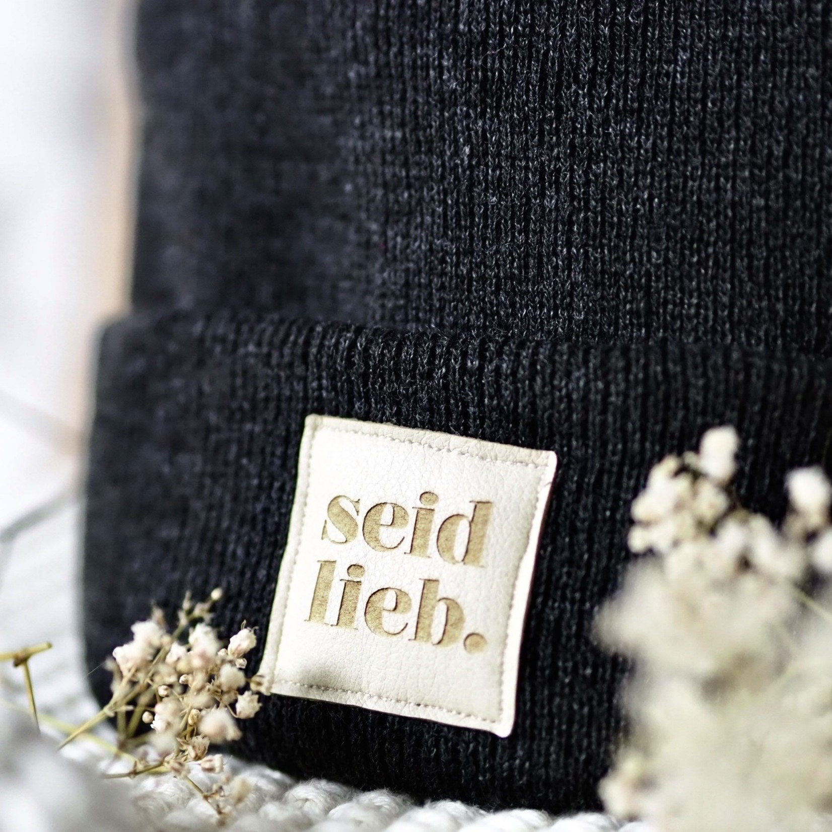 "seid lieb" Beanie anthrazit