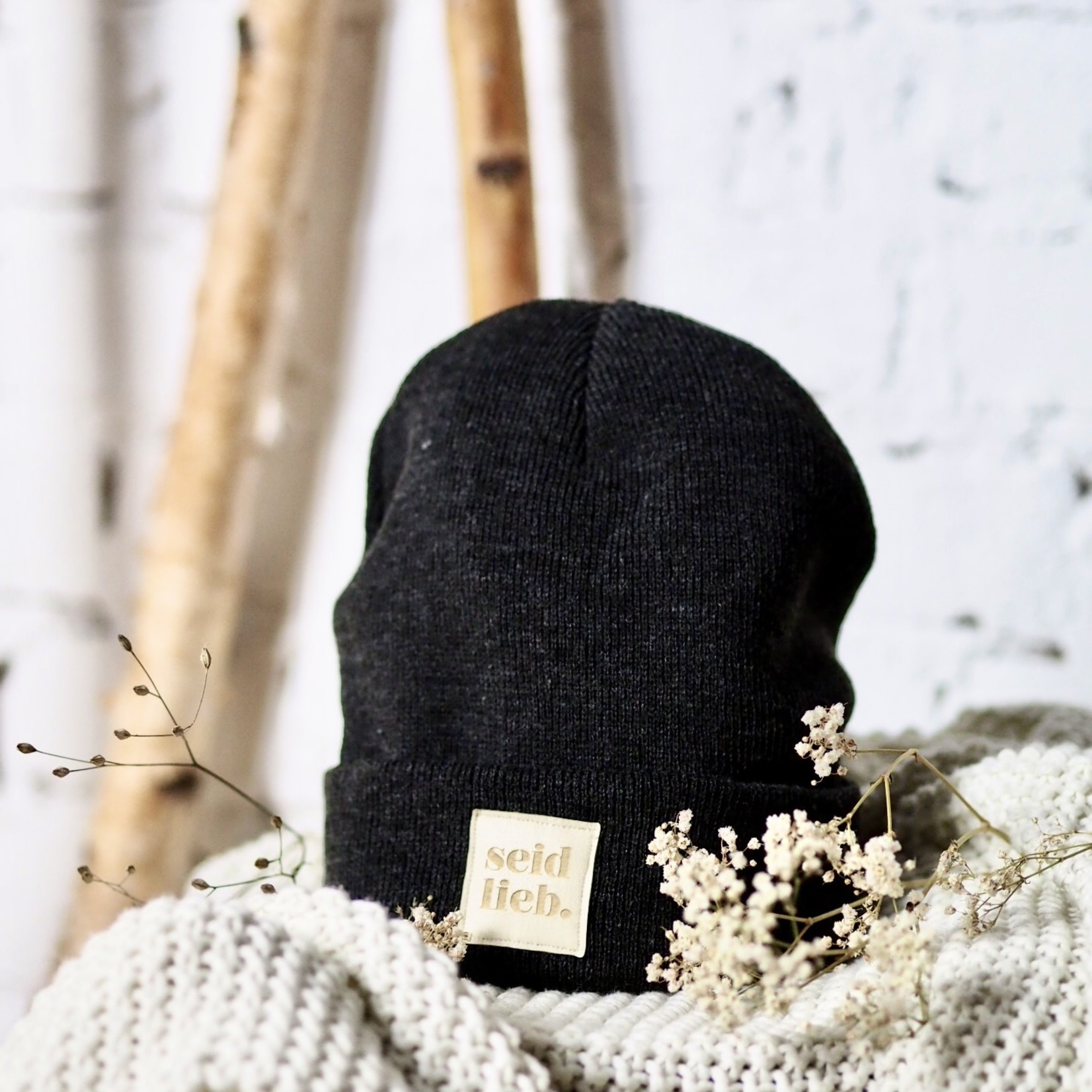 "seid lieb" Beanie anthrazit