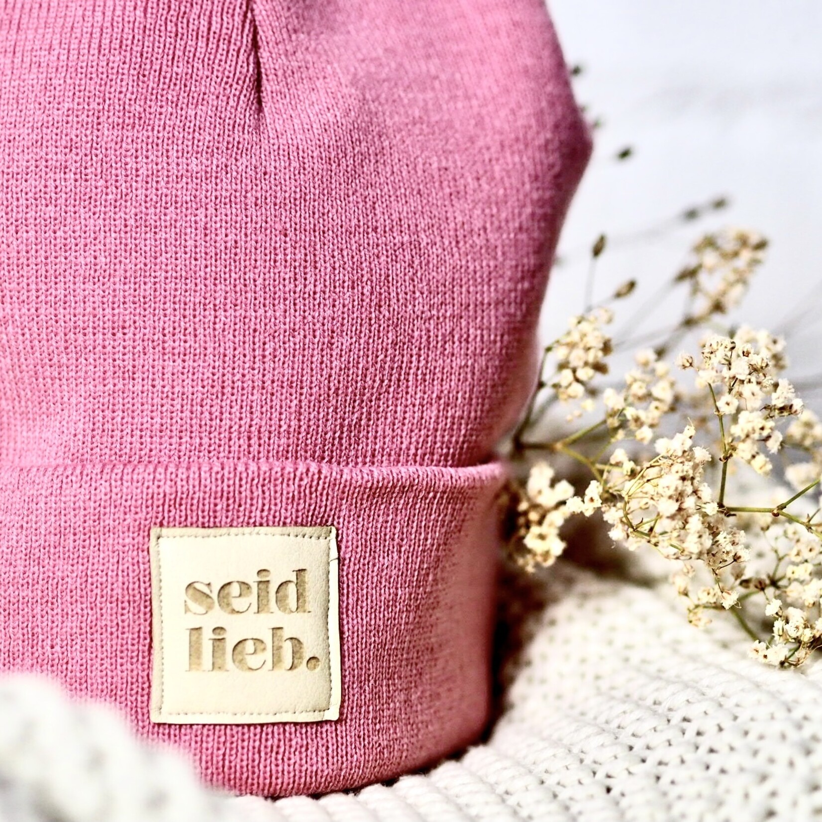 "seid lieb" Beanie dusty pink