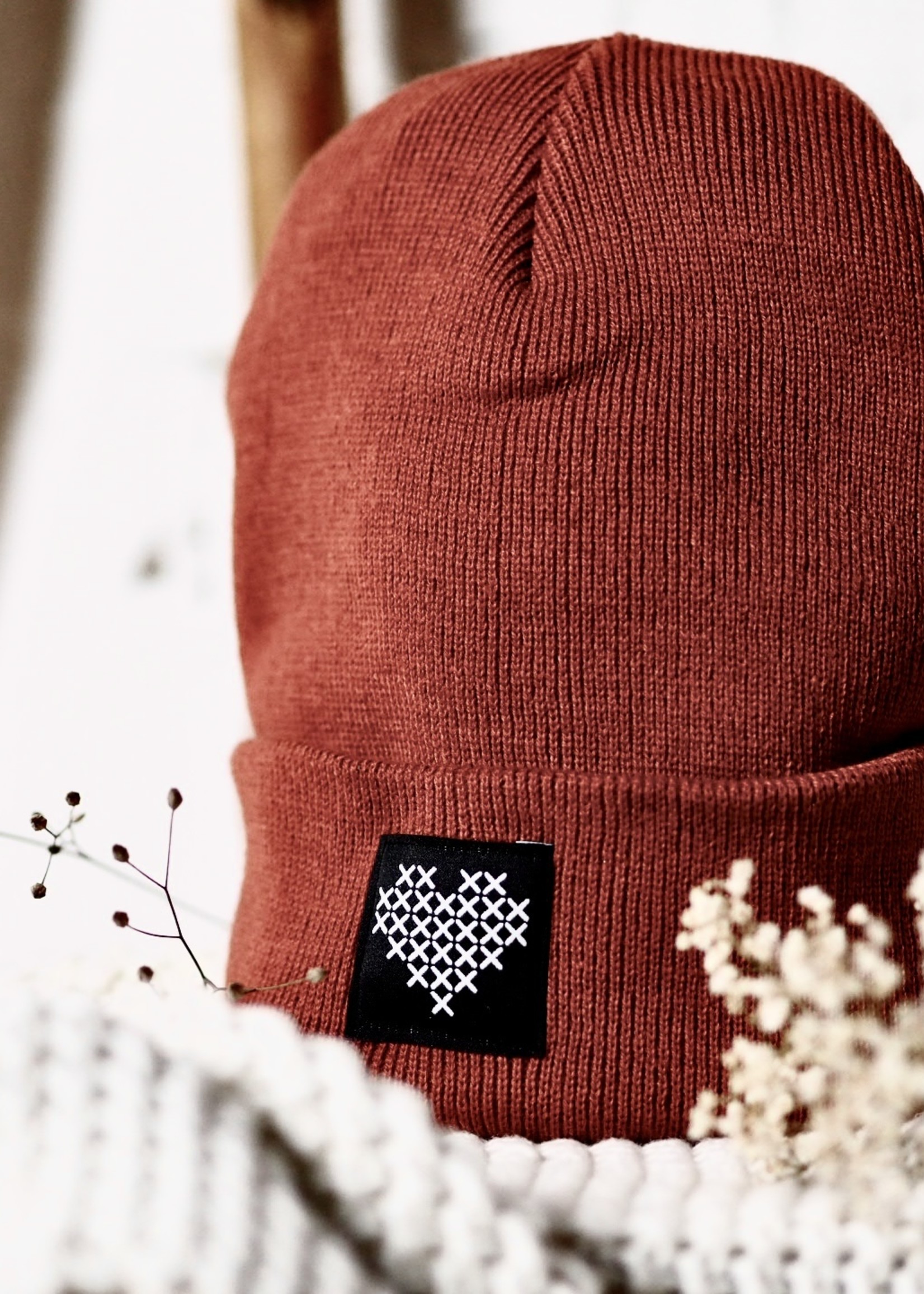 "Heart"-Beanie rusty red