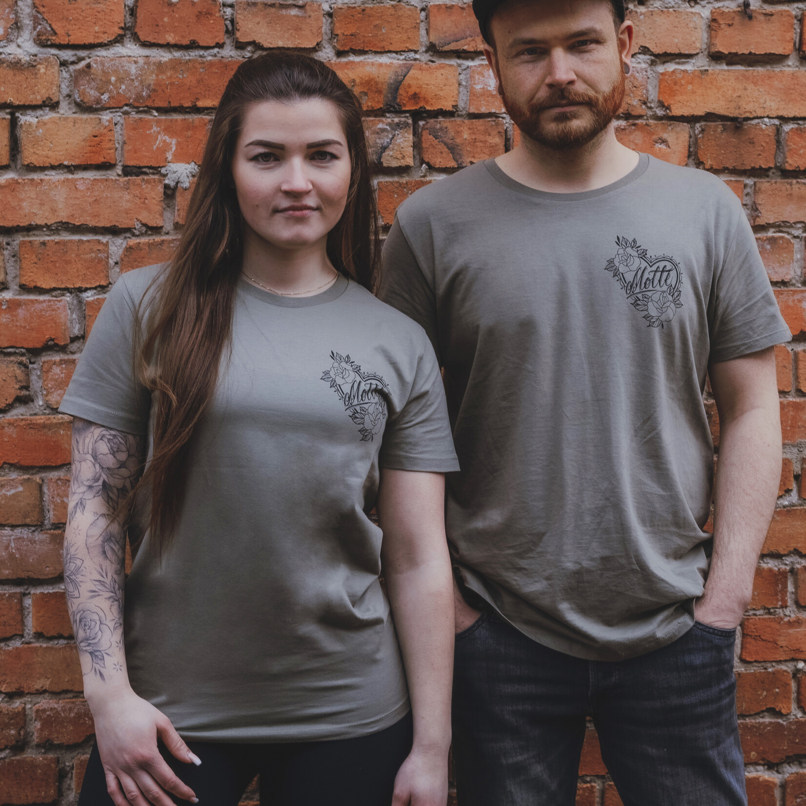 Motte Traditional Heart Shirt -olive