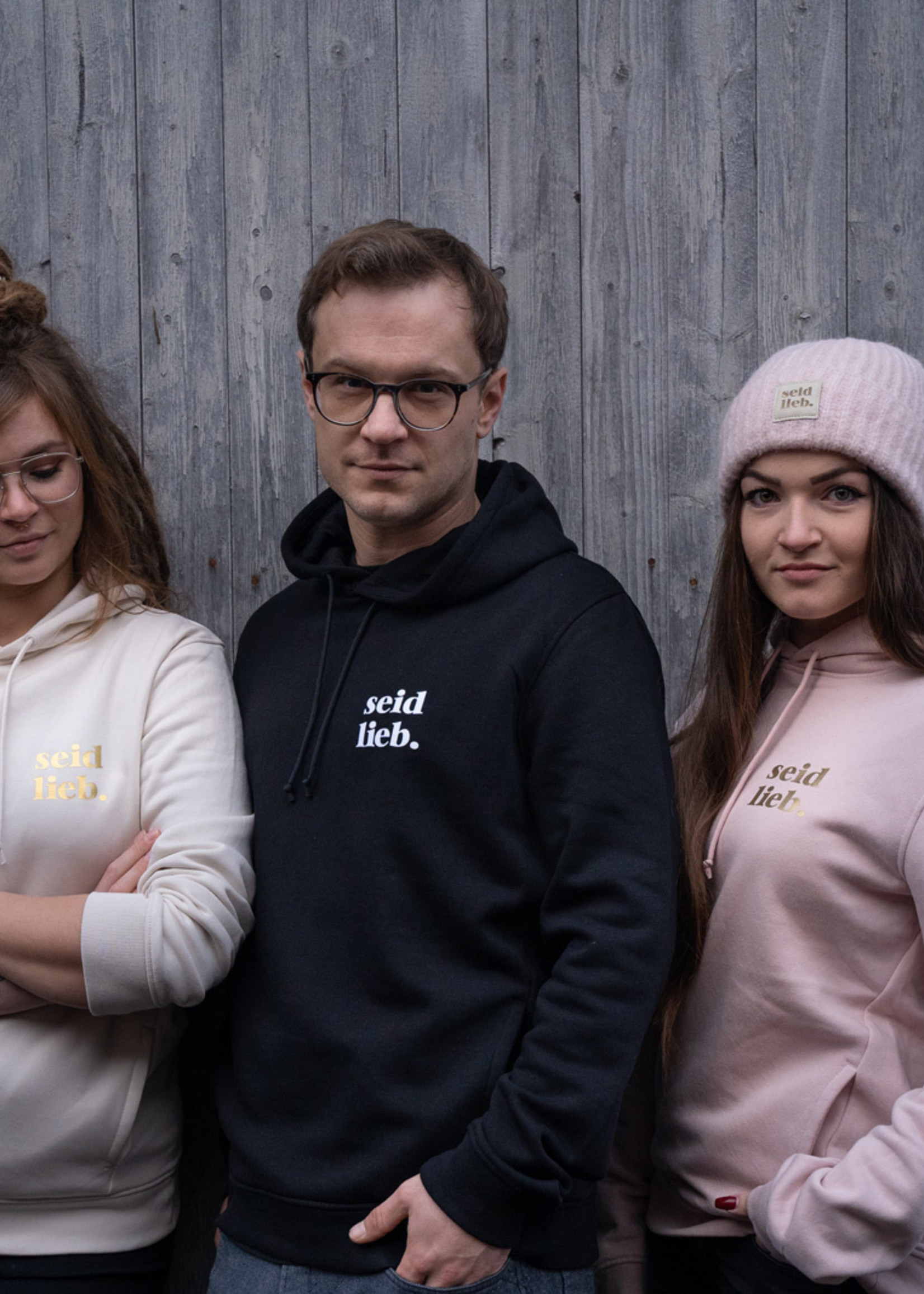 "Seid Lieb" Hoodie - cream