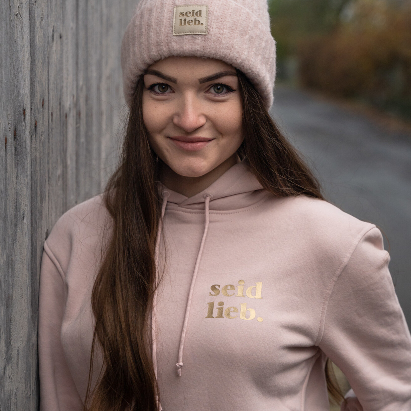 "Seid Lieb" Hoodie - pastellrosa