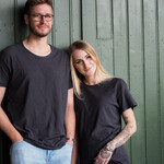 Basic Rundhals-Shirt anthrazit