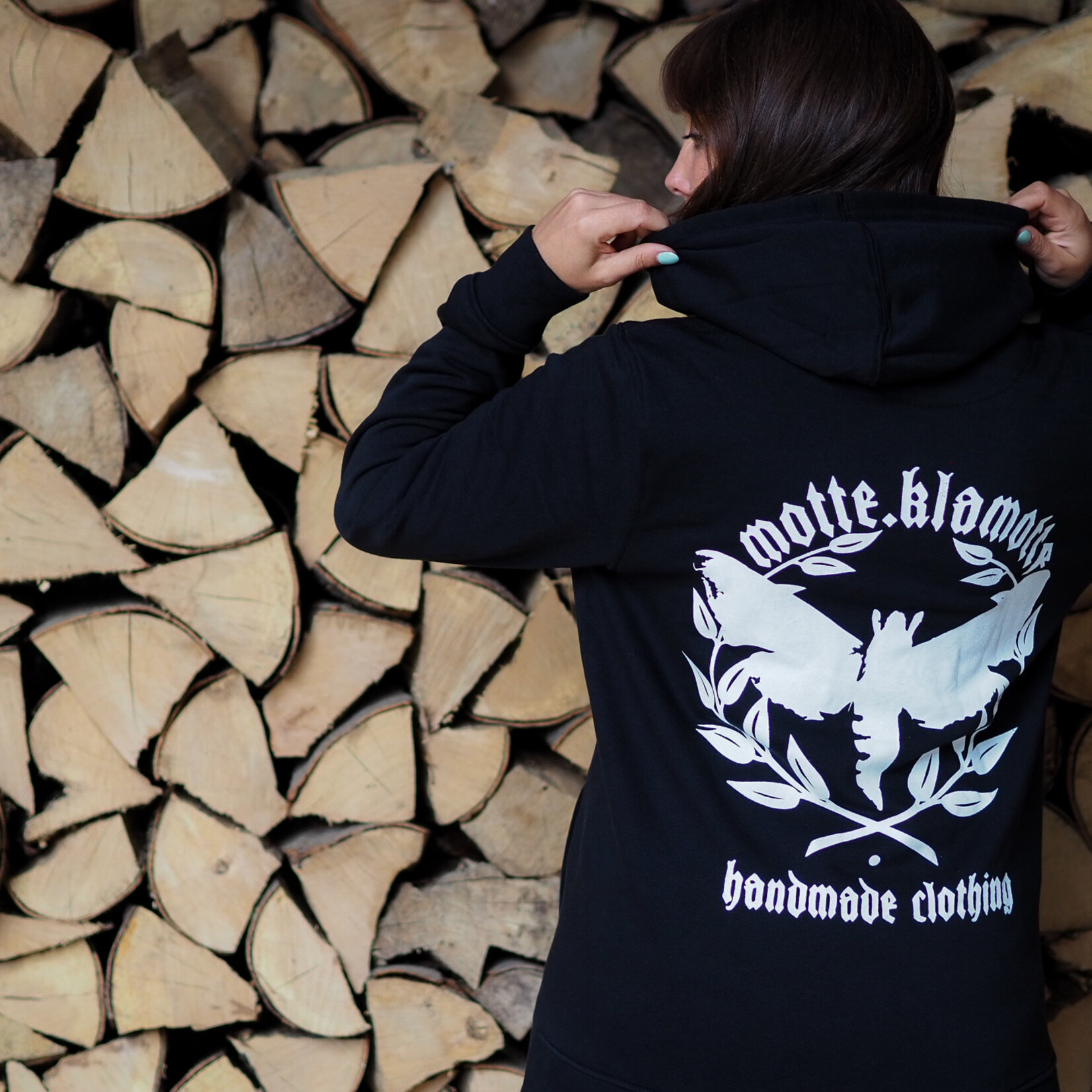 Motte Logo Hoodie - schwarz