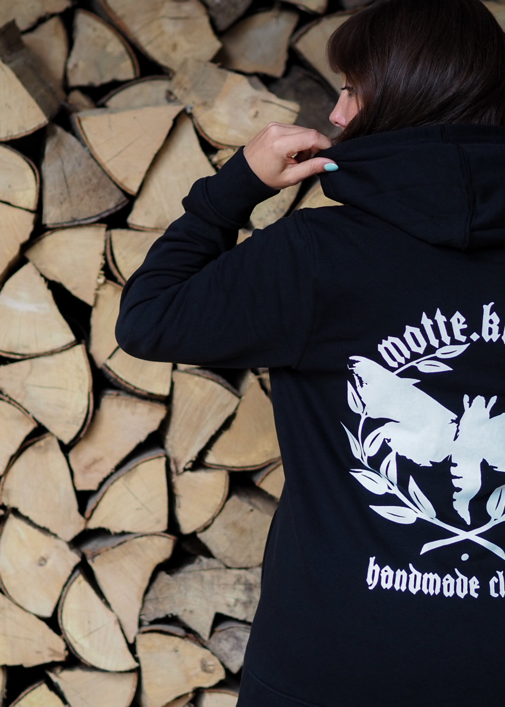 Motte Logo Hoodie - schwarz