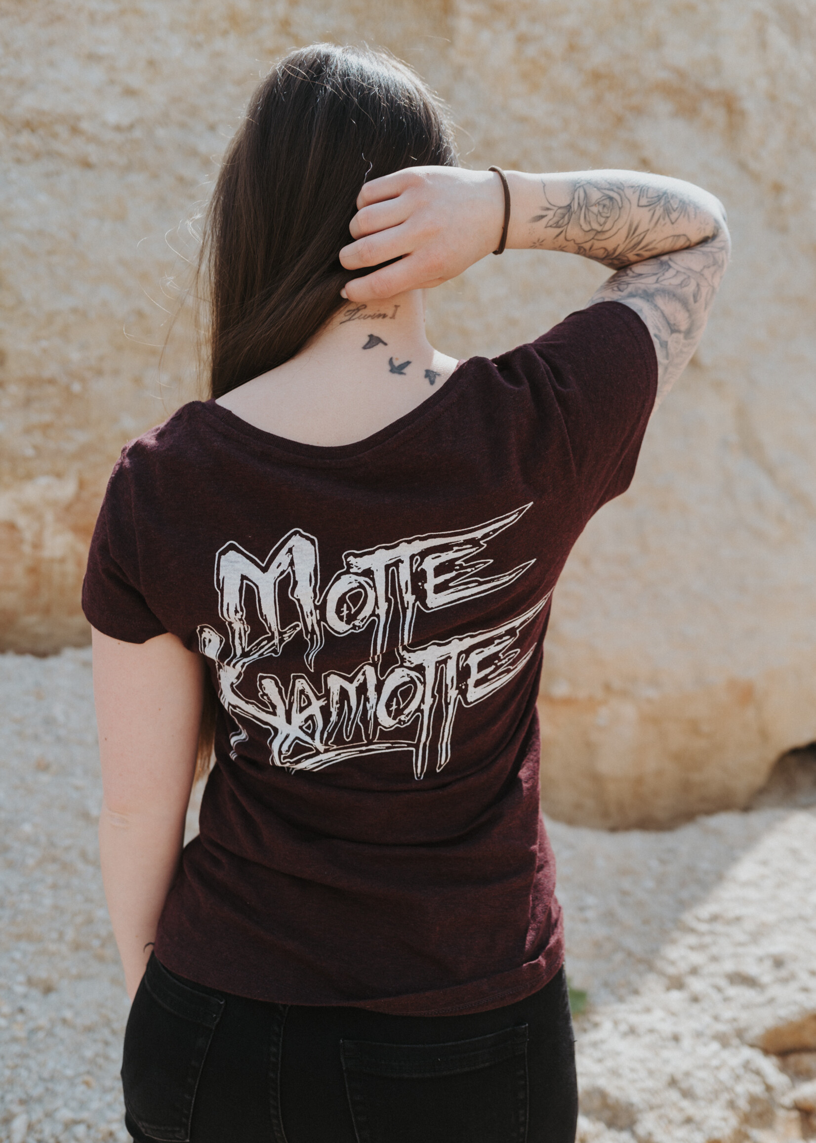 Lettering Shirt -tailliert bordeaux