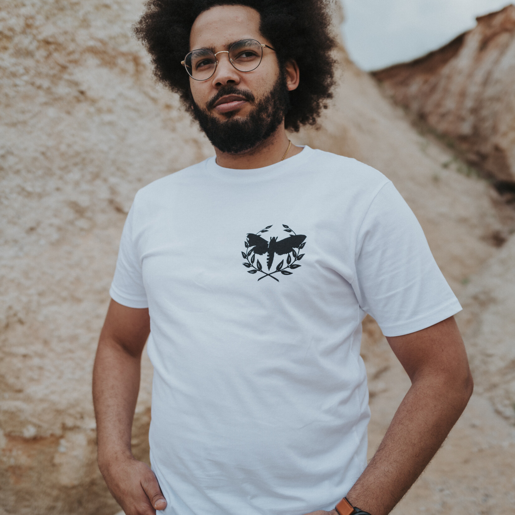 Motte Back Lettering Shirt in weiß