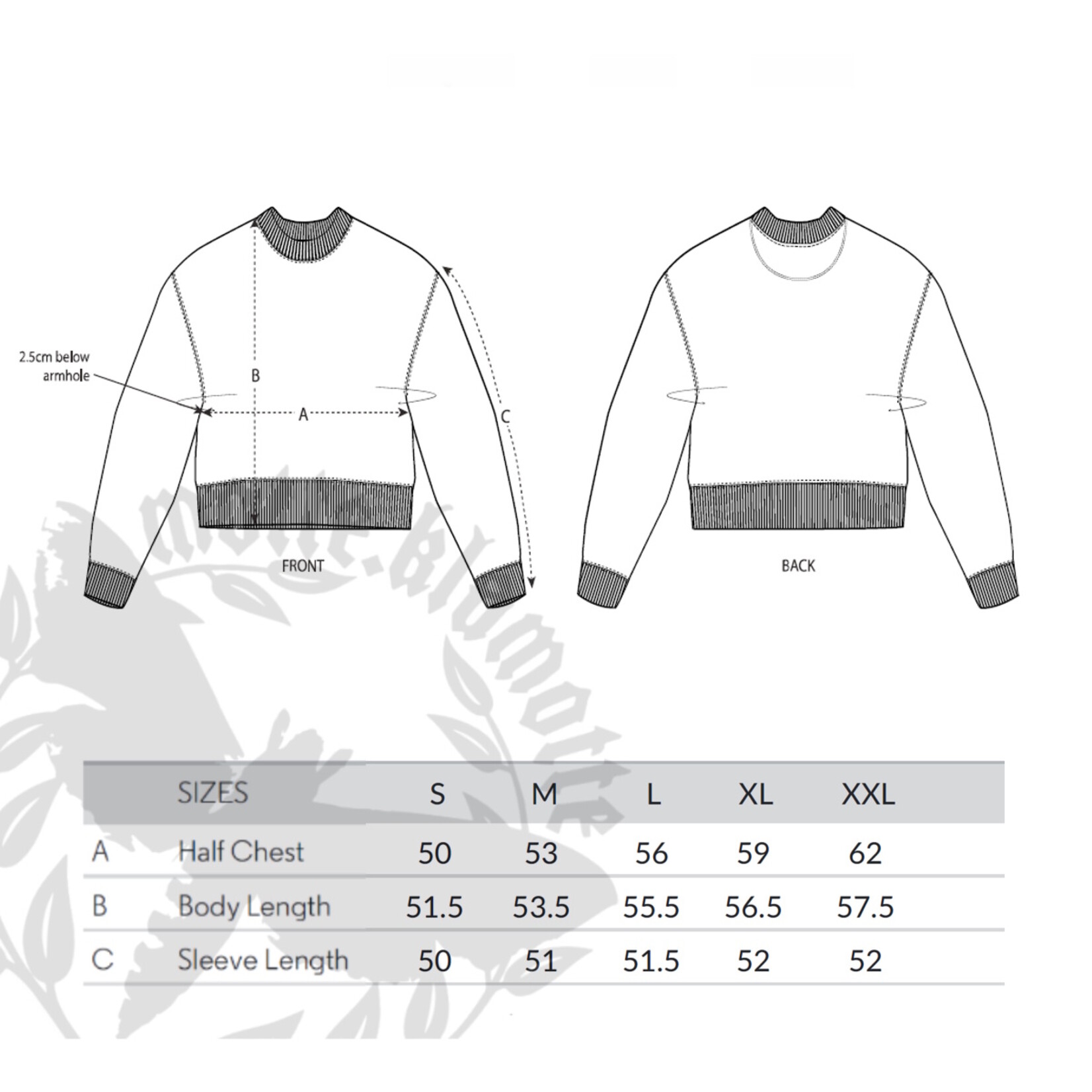 Ornamental cropped Sweater -hellgrau meliert