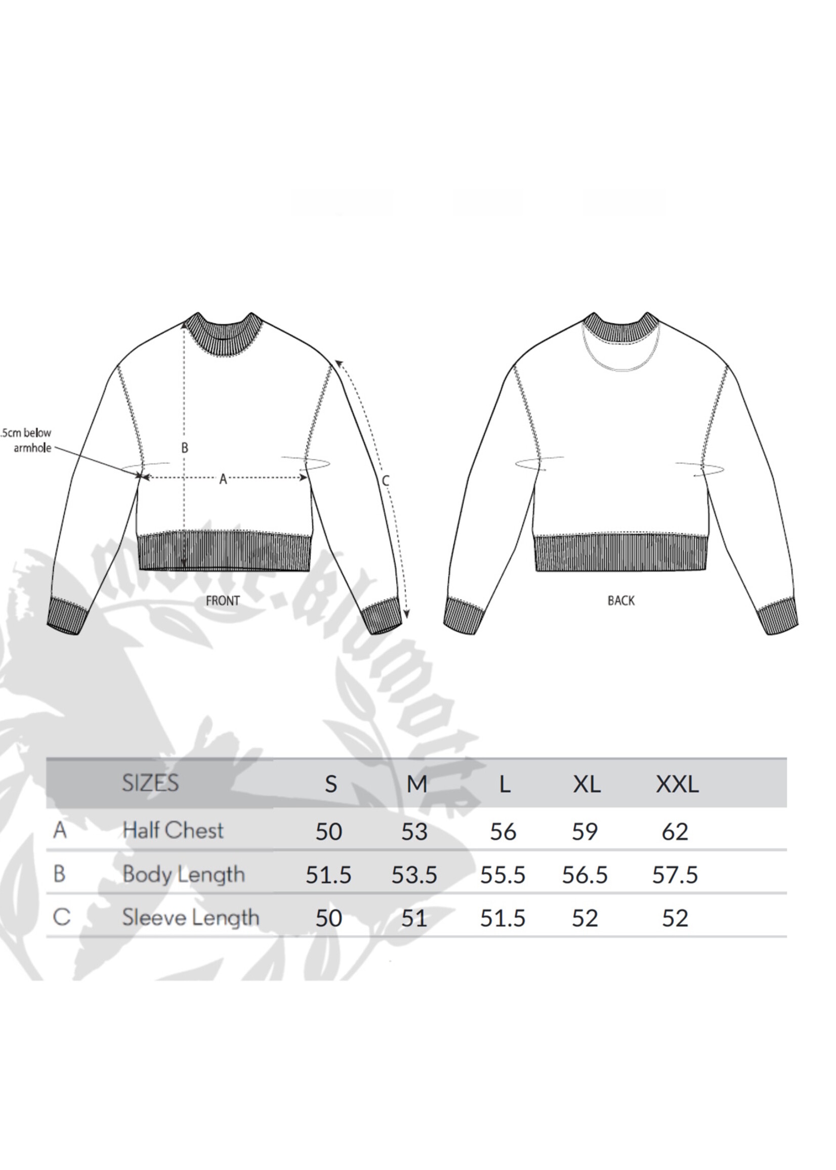 Ornamental cropped Sweater -hellgrau meliert