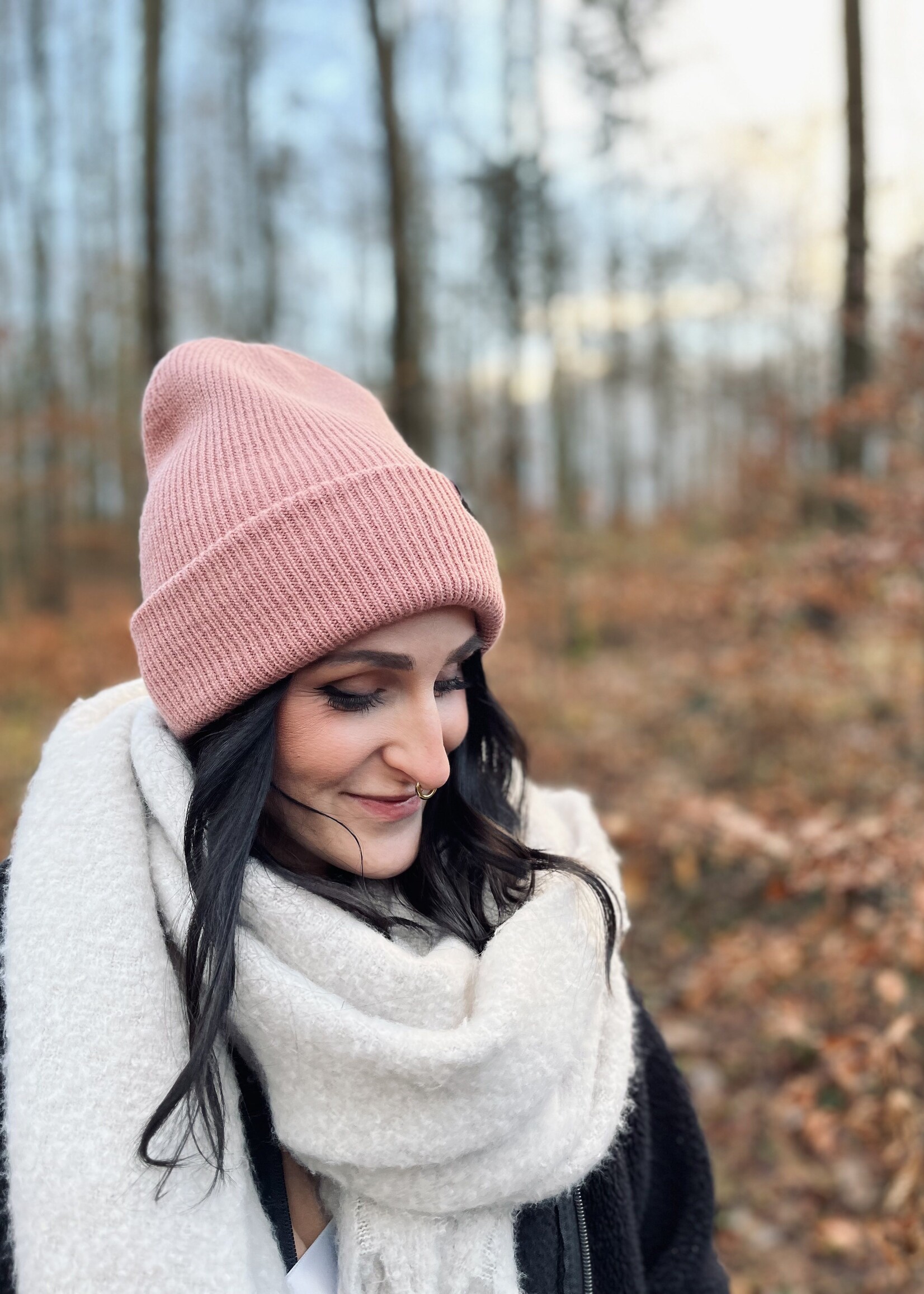 Motte Recycled Oversize Beanie -rose