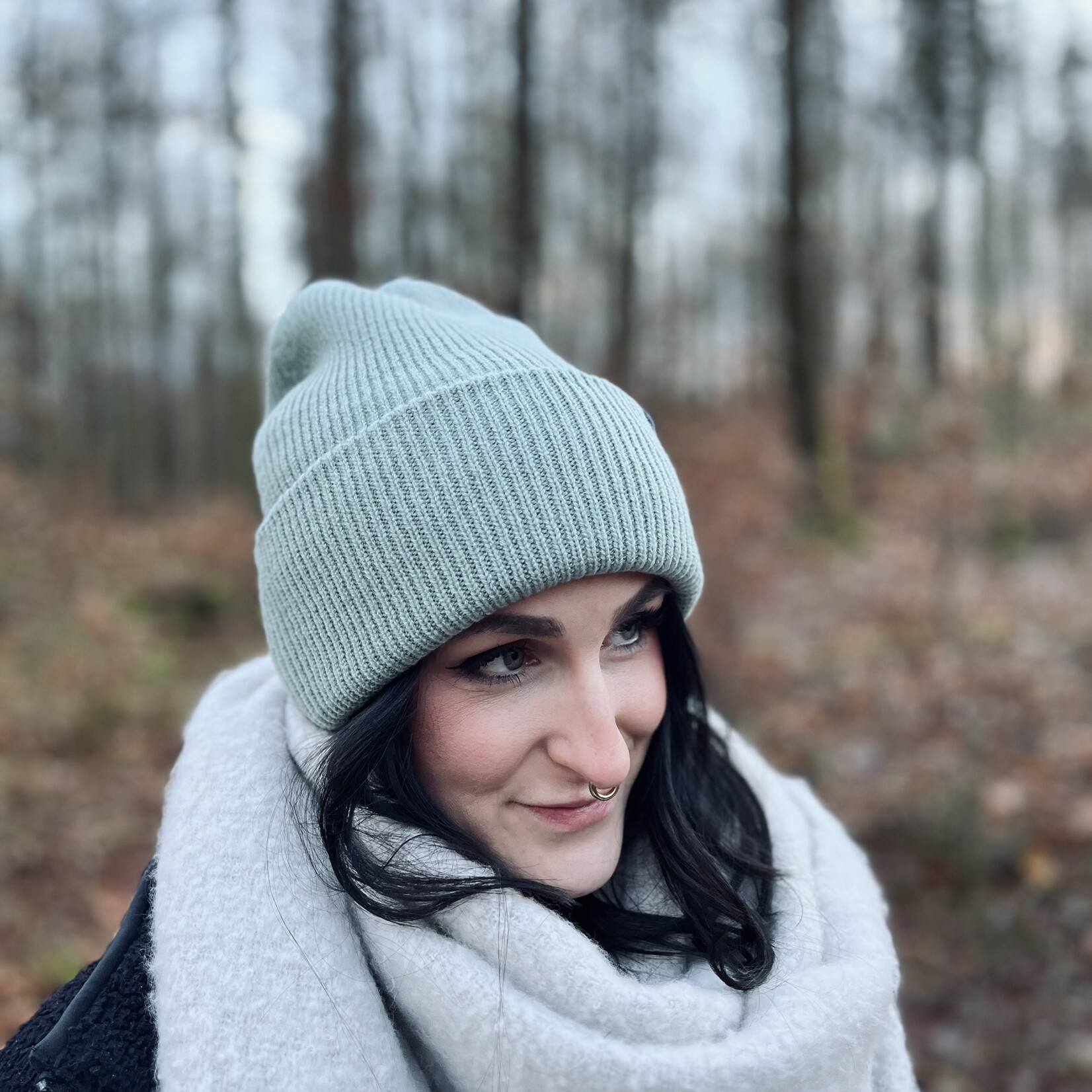 Motte Recycled Oversize Beanie -dusty green