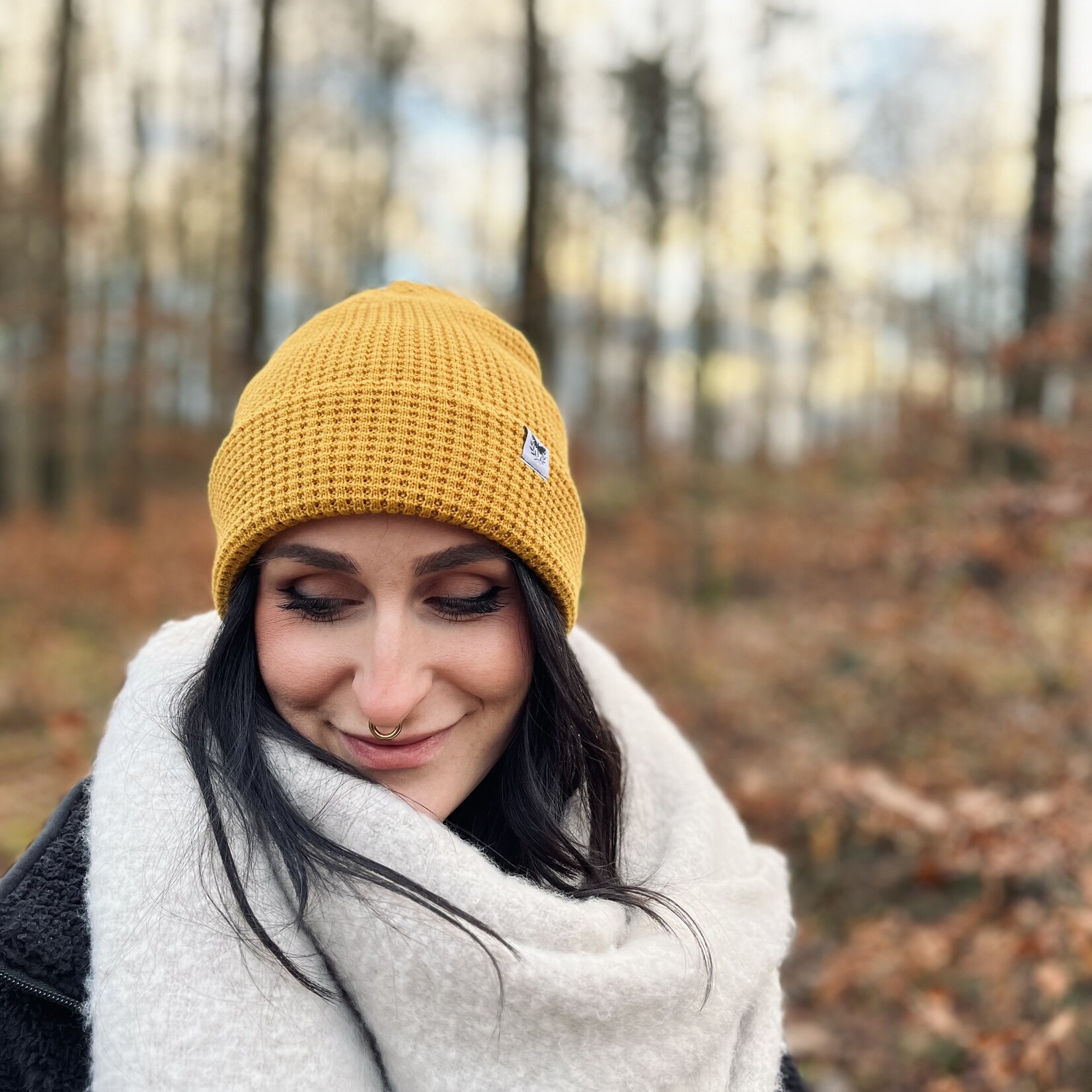 Motte BIO Waffle Beanie -mustard
