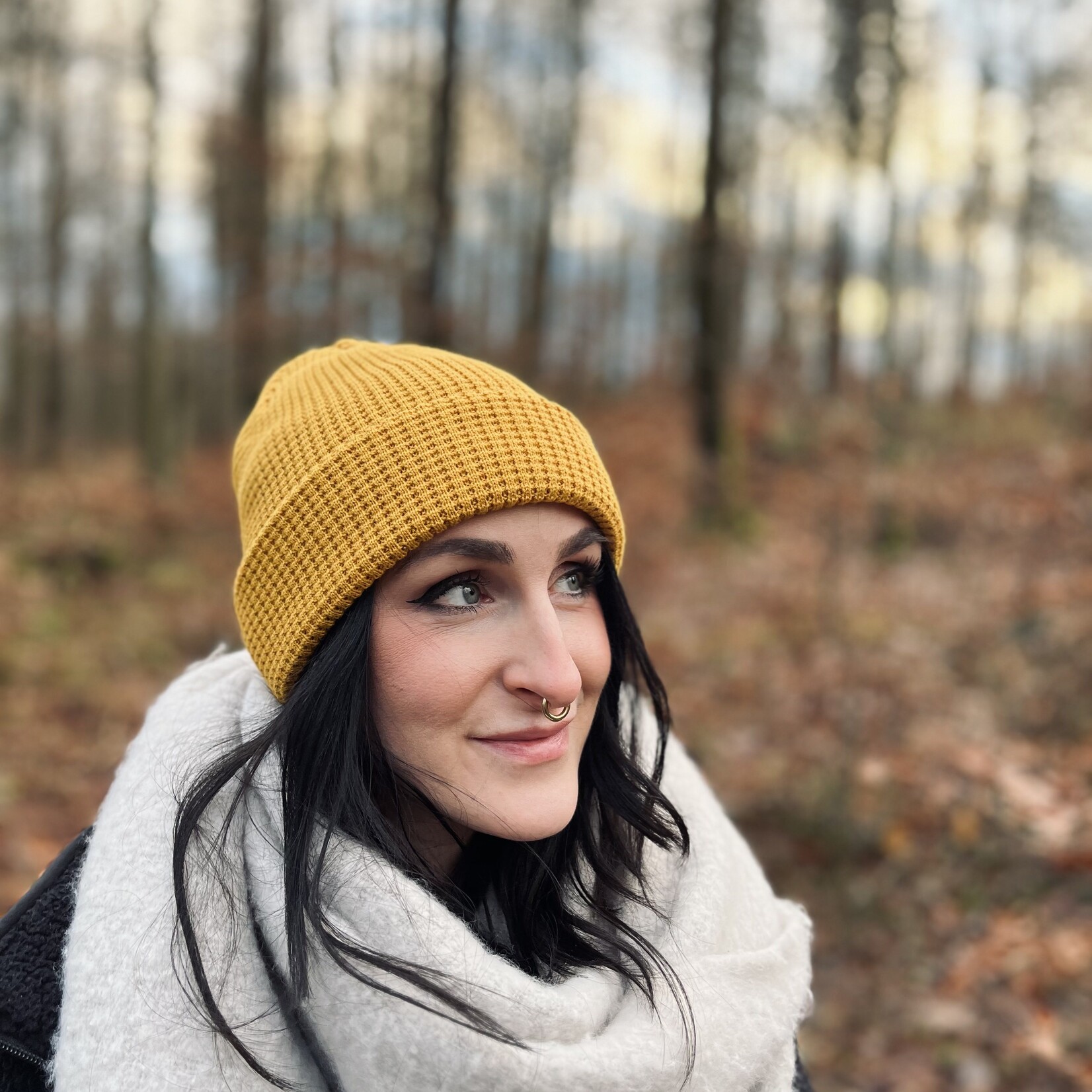 Motte BIO Waffle Beanie -mustard