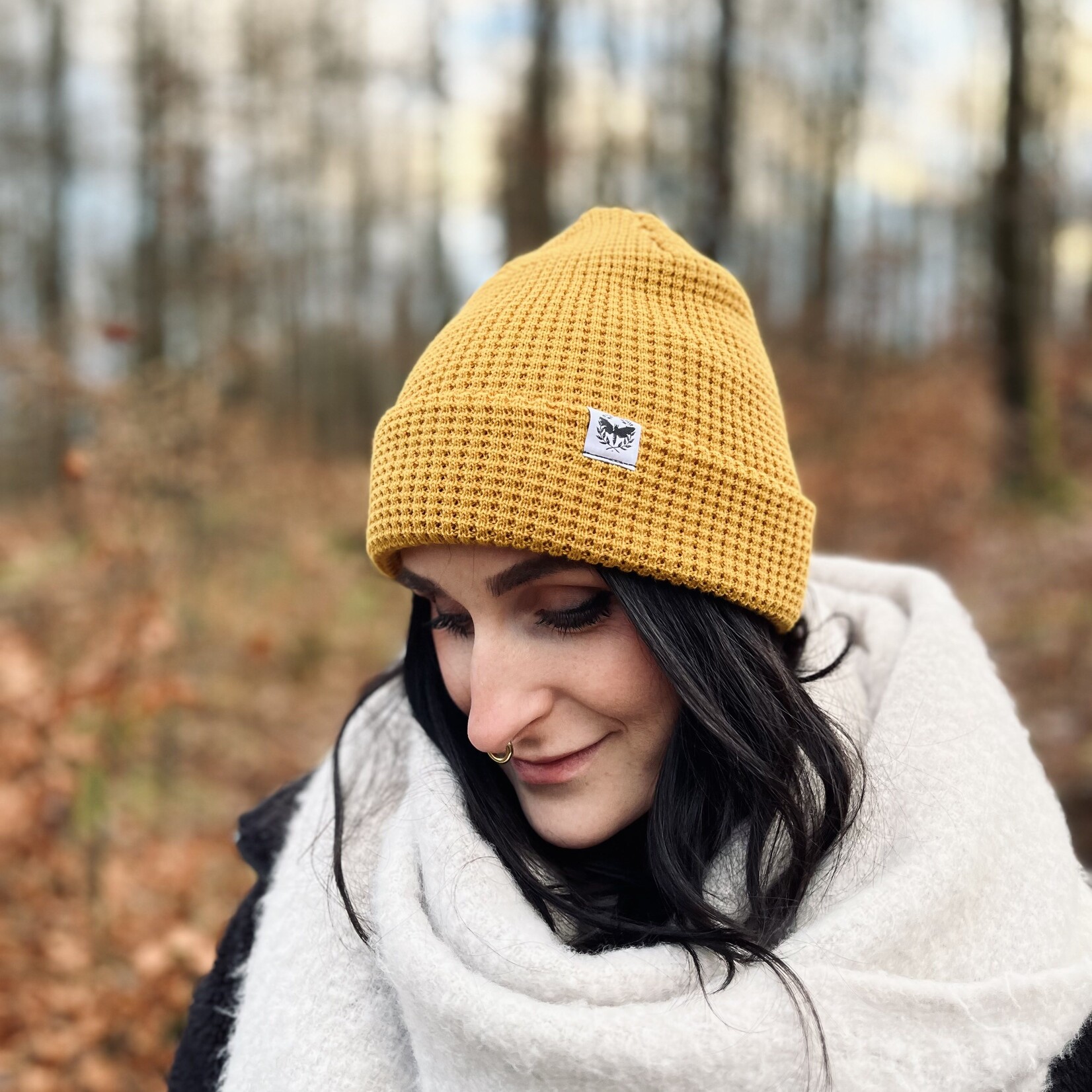 Motte BIO Waffle Beanie -mustard