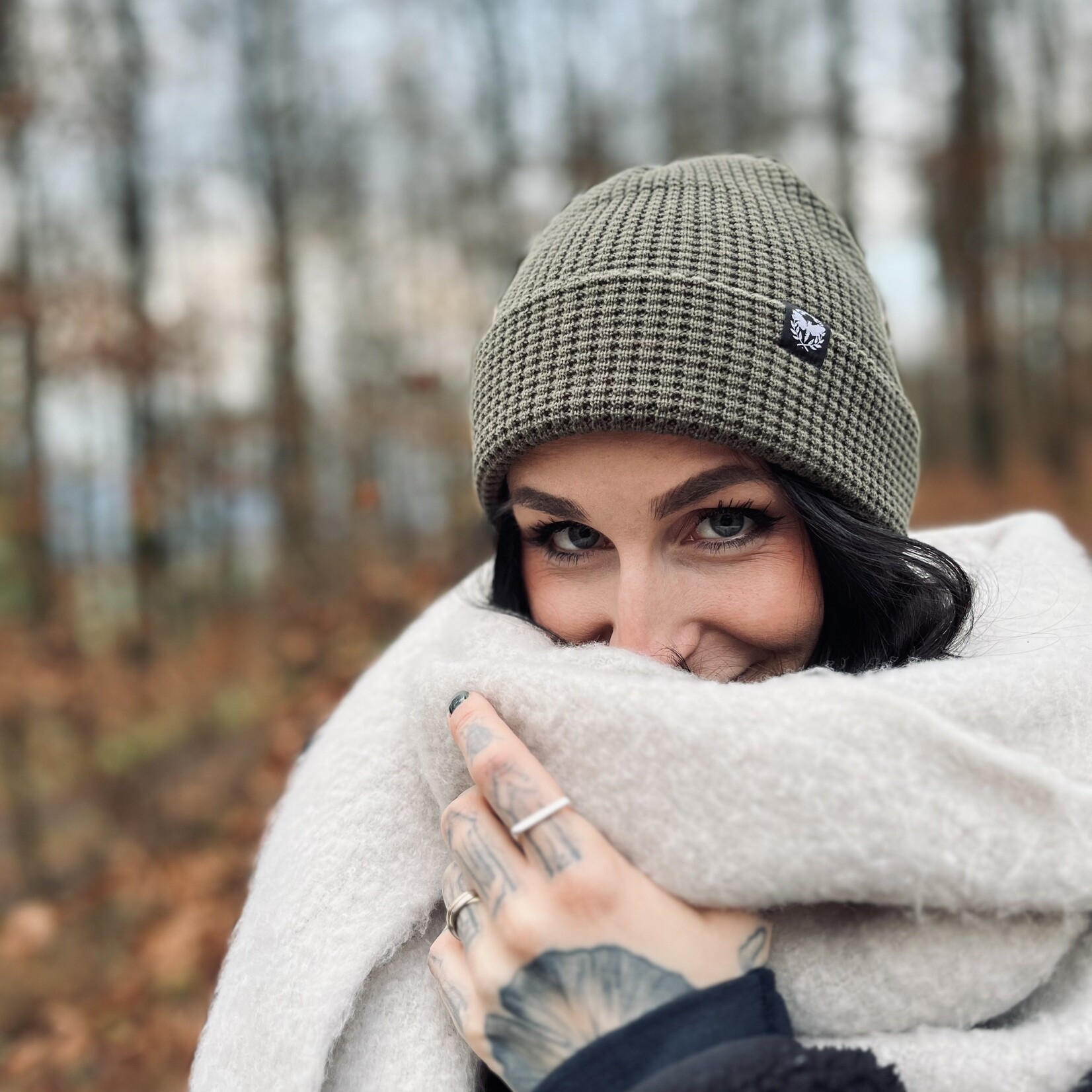 Motte BIO Waffle Beanie - oliv