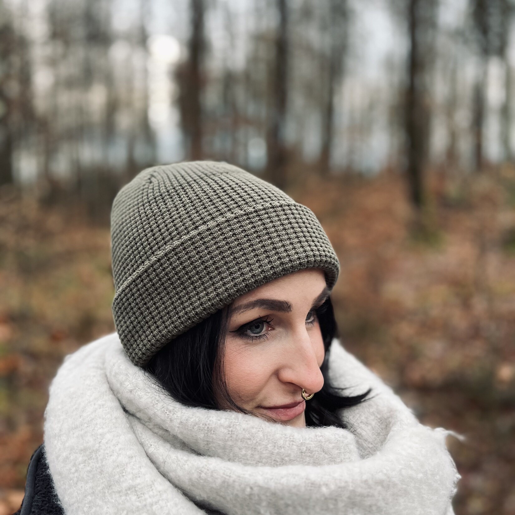 Motte BIO Waffle Beanie - oliv
