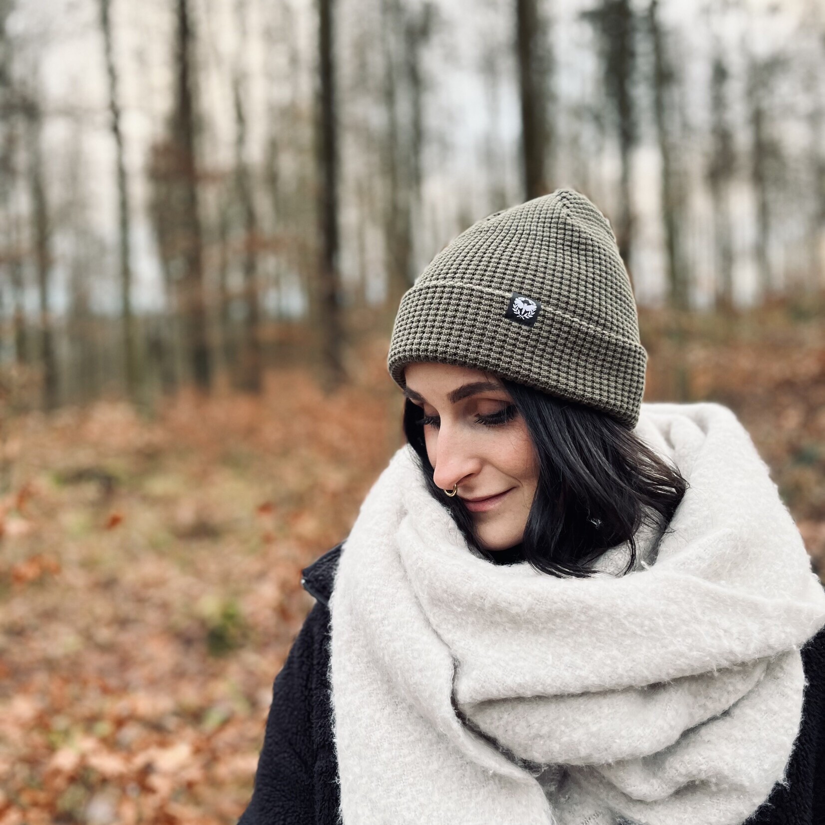 Motte BIO Waffle Beanie - oliv