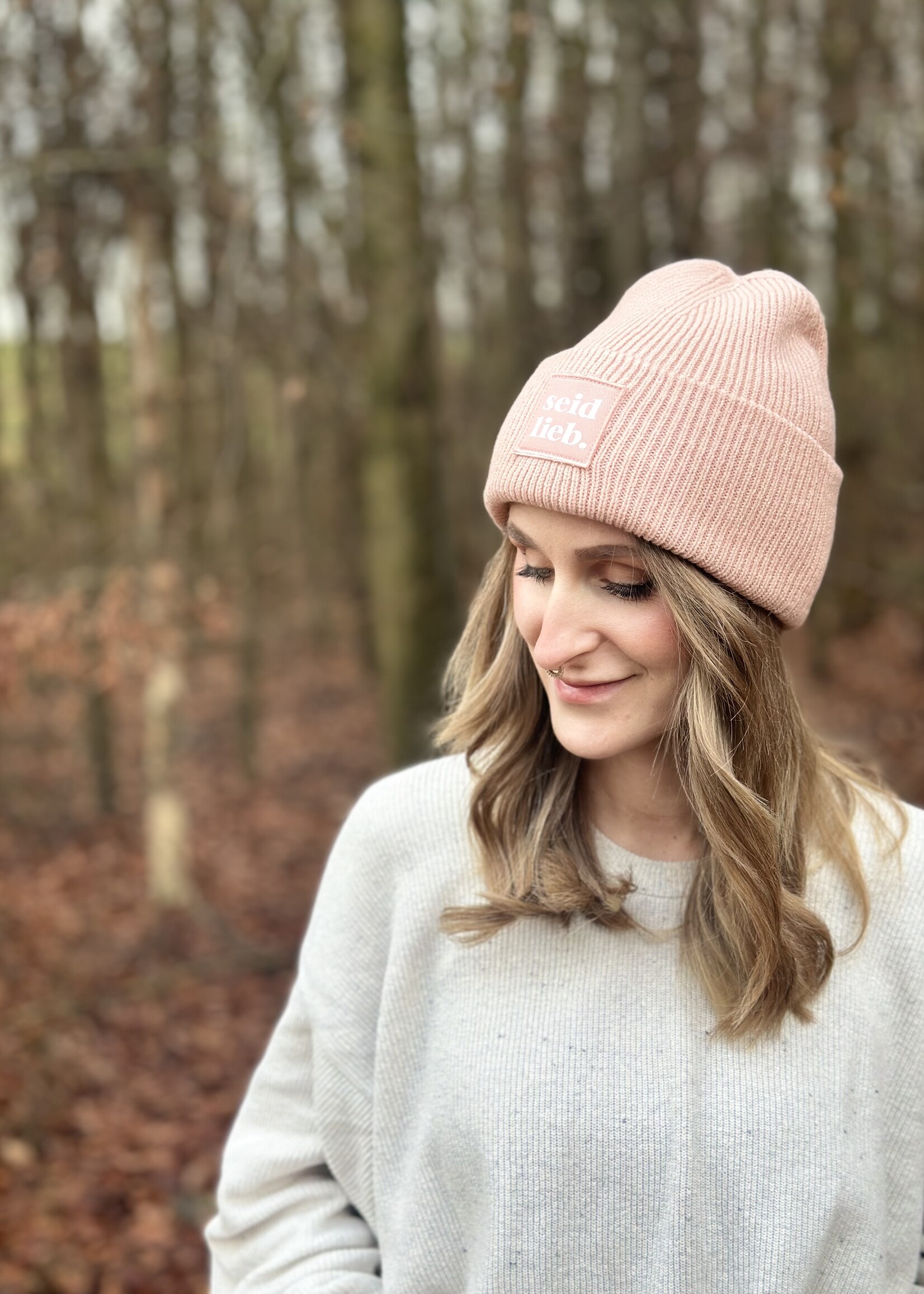 Seid Lieb Recycled Oversize Beanie -rose