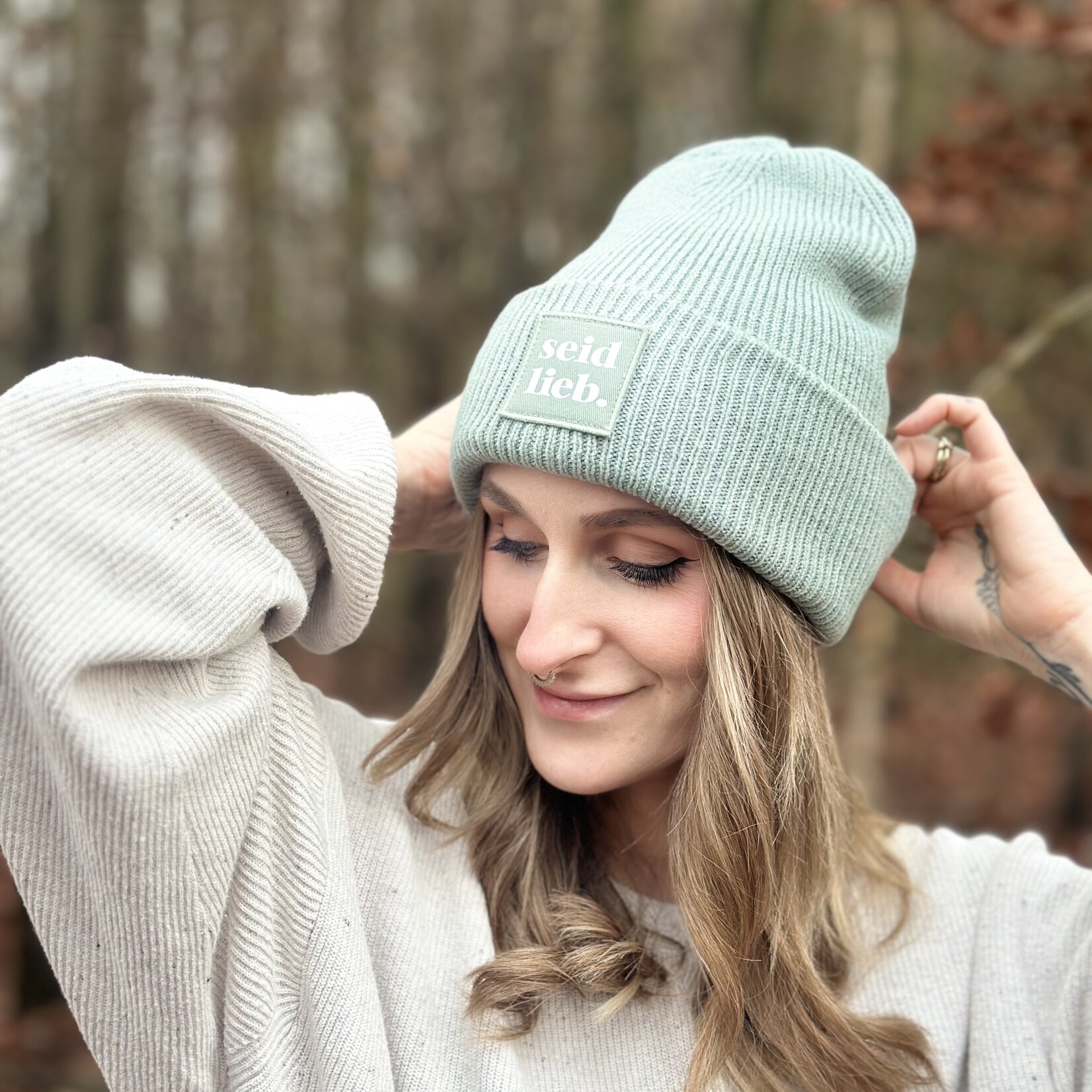 Seid Lieb Recycled Oversize Beanie -dusty green