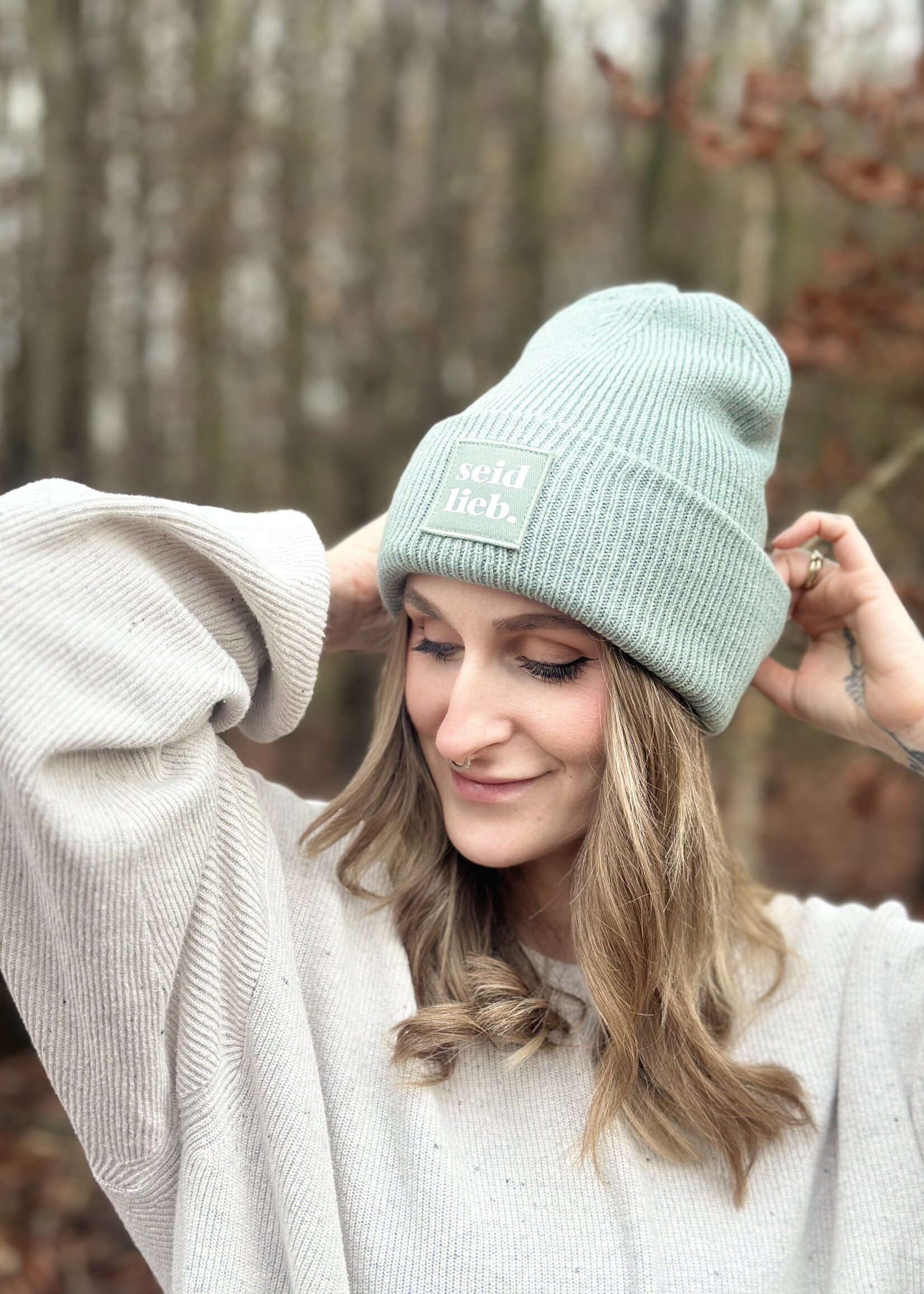 Seid Lieb Recycled Oversize Beanie -mint