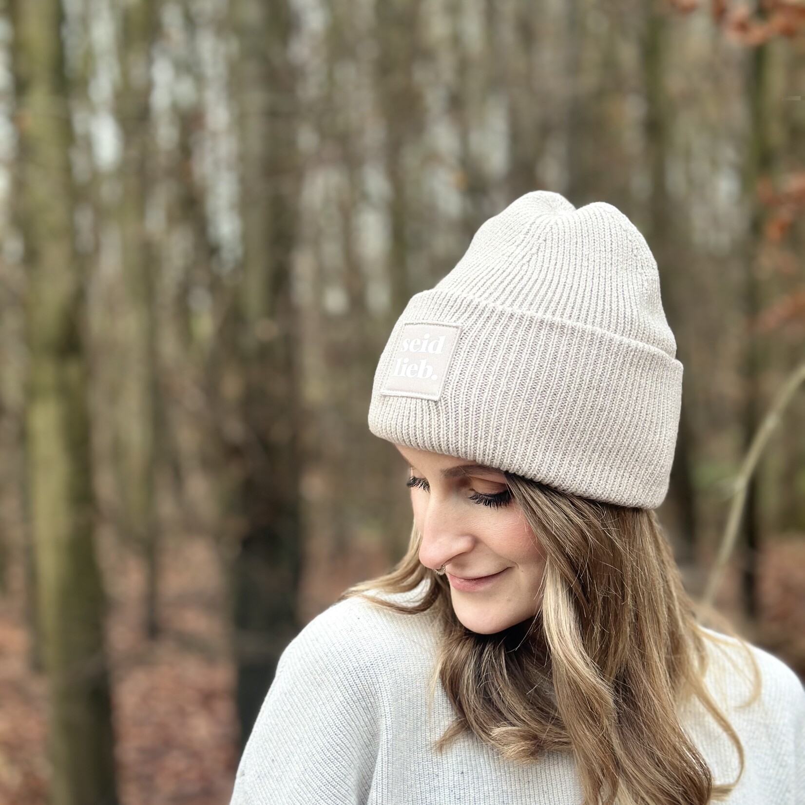 Seid Lieb Recycled Oversize Beanie -sand