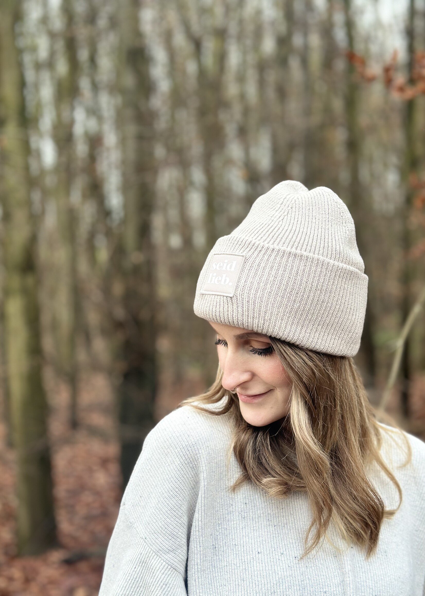 Seid Lieb Recycled Oversize Beanie -sand