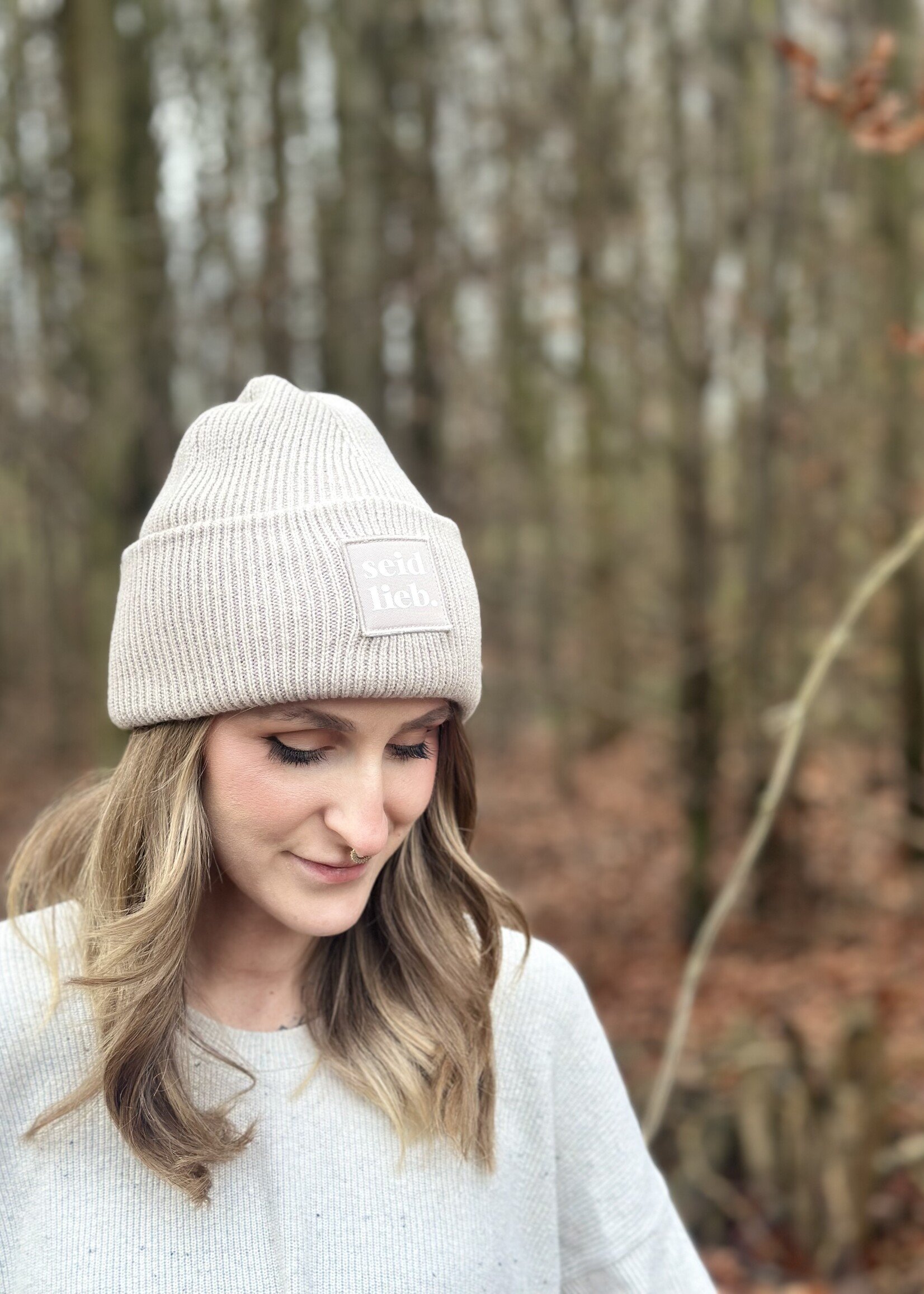 Seid Lieb Recycled Oversize Beanie -sand