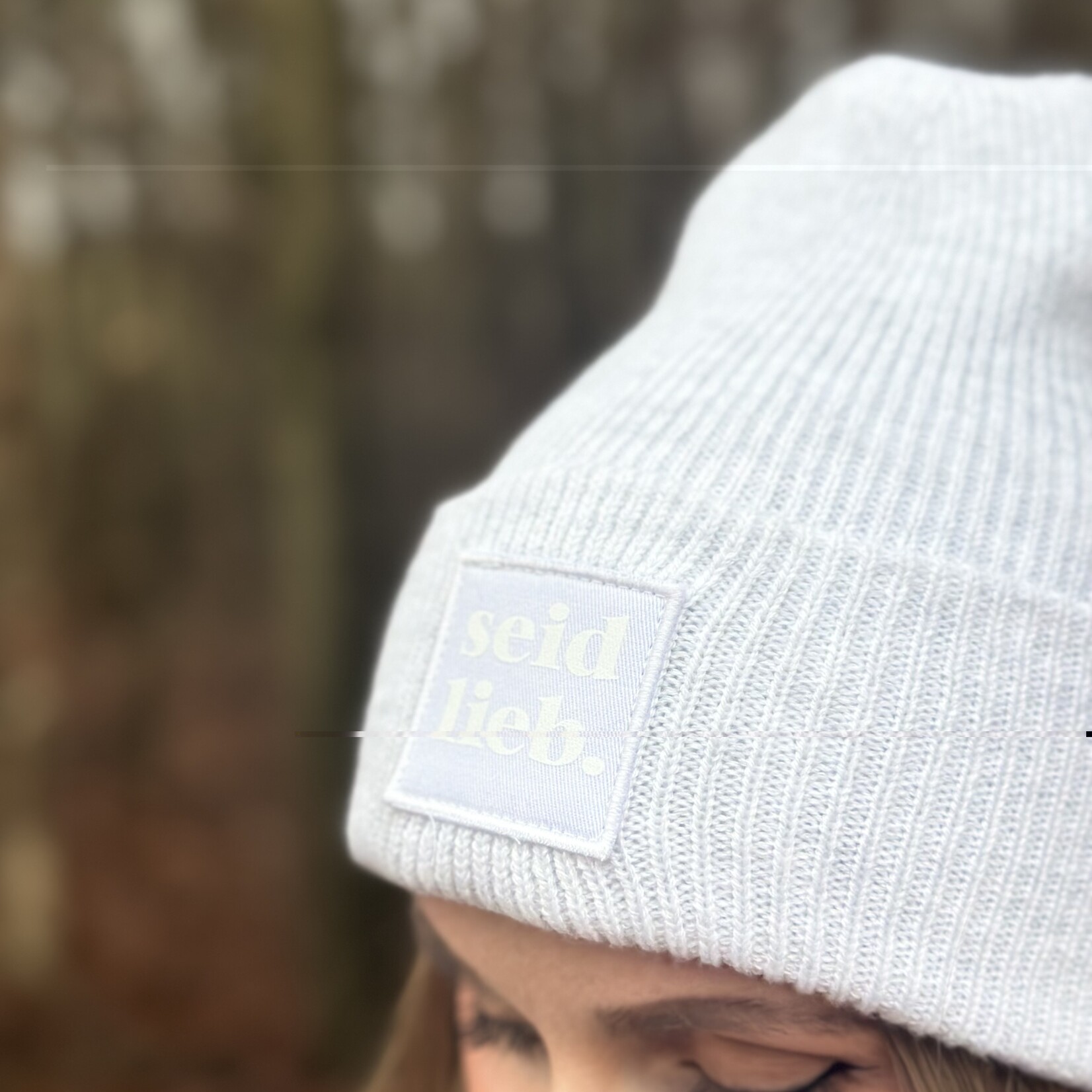 Seid Lieb recycled oversized Beanie -white